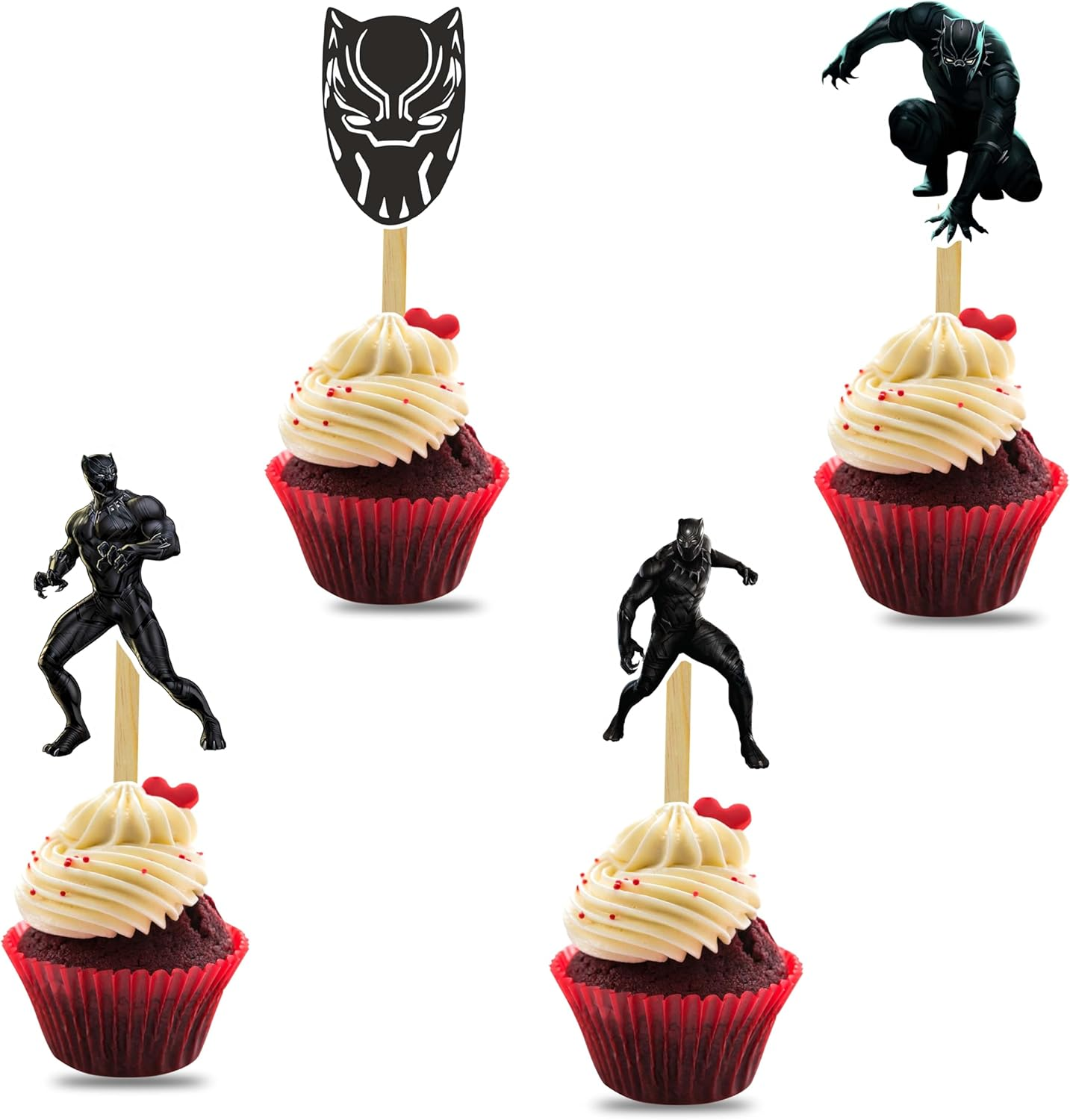 Blck Pnter Cupcake Toppers &ndash; Inspired by Panther Power and Tribal Themes for Action-Packed Birthdays, Hero Parties, and Epic Dessert Displays. image number 3