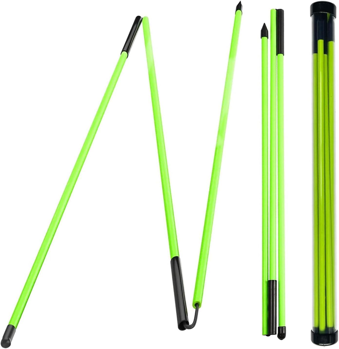 Golf Alignment Stick, 2-Pack Golf Alignment Rods, 48" Collapsible Alignment Stick Golf Training Aid for Aiming, Putting, Posture Corrector, Golf Practice Sticks with Clear Tube Case image number 1