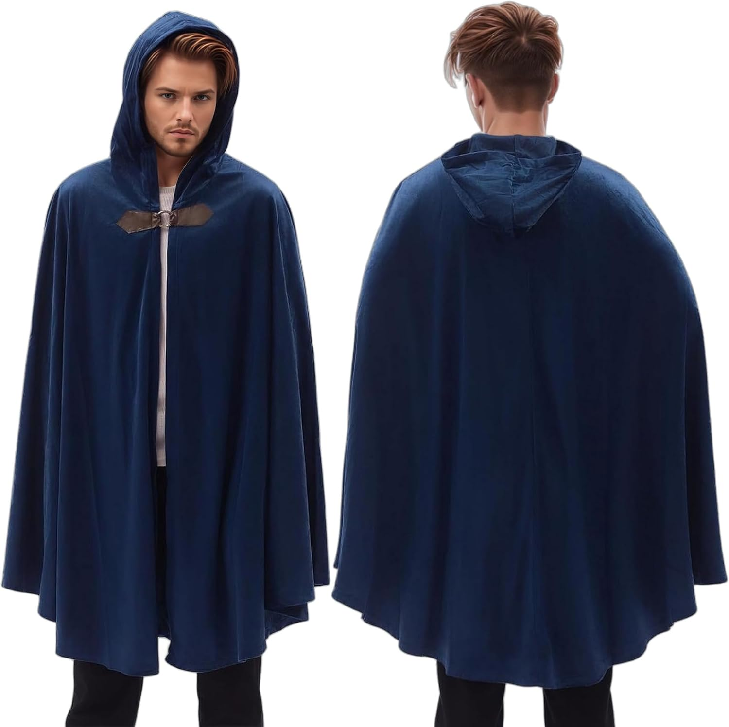 Medieval Hooded Cloak, Renaissance Cape with Hood Adult Men Women, Vintage Capelet Halloween Cloak Costume