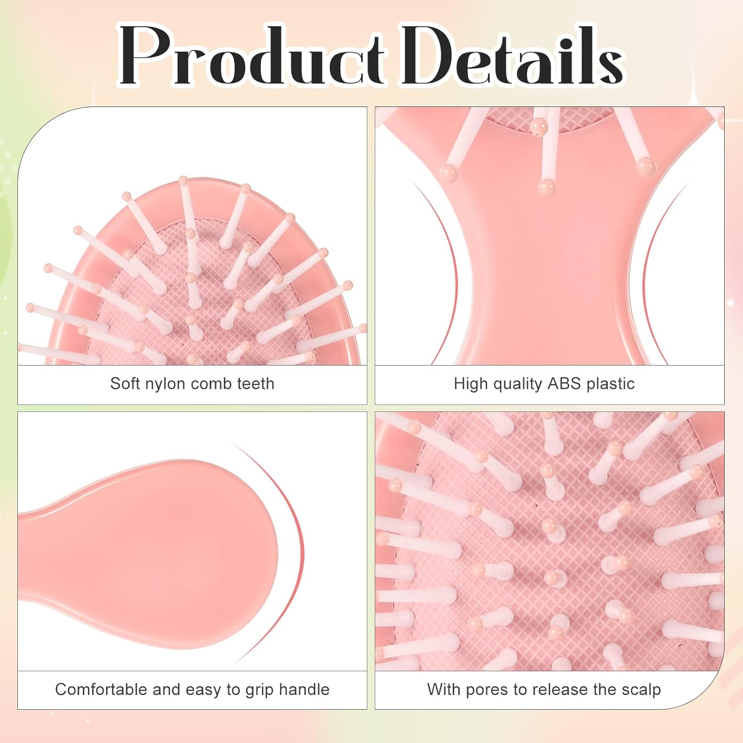 16 Pack Mini Wet Hair Brush Bulk Travel Detangling Brush Soft Bristles Wet Dry Hair Brush Kids Small Hair Brush for Kids Girls Multicolor image number 4