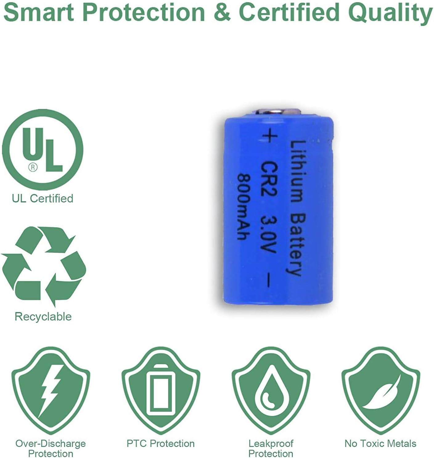 (4 Pack) Blue Cell CR2 3V Lithium Battery, CR2 Battery, CR15H270, CR15270, 15270, 15266, DLCR2, Rechargeable CR2 for Camera, Flashlight, Remote, Laser, Key Fob, Security Systems image number 4