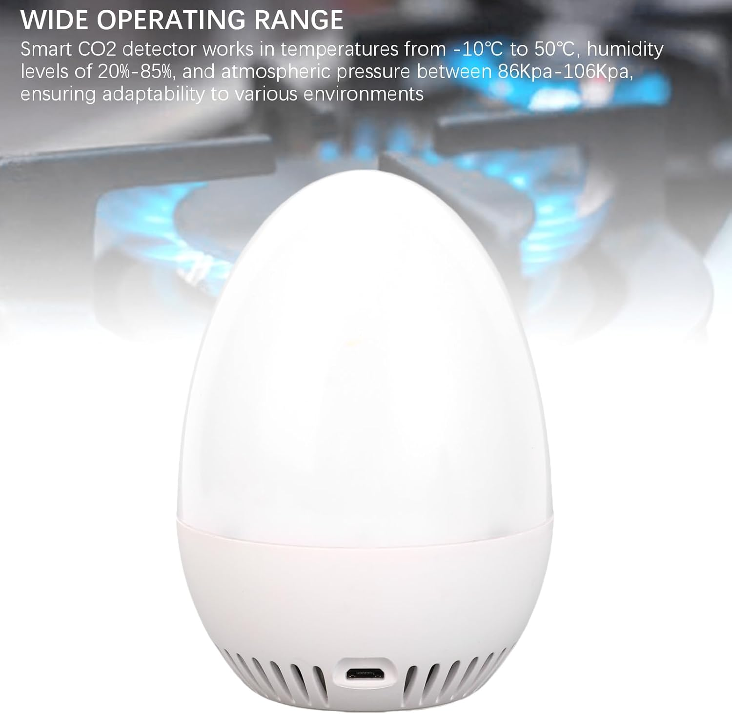 Jectse Smart CO2 Detector Wifi Rechargeable Air Quality Meter for Tuya Indoor Home Temperature Humidity Detector 3 Color Display for Office School ABS Material image number 3