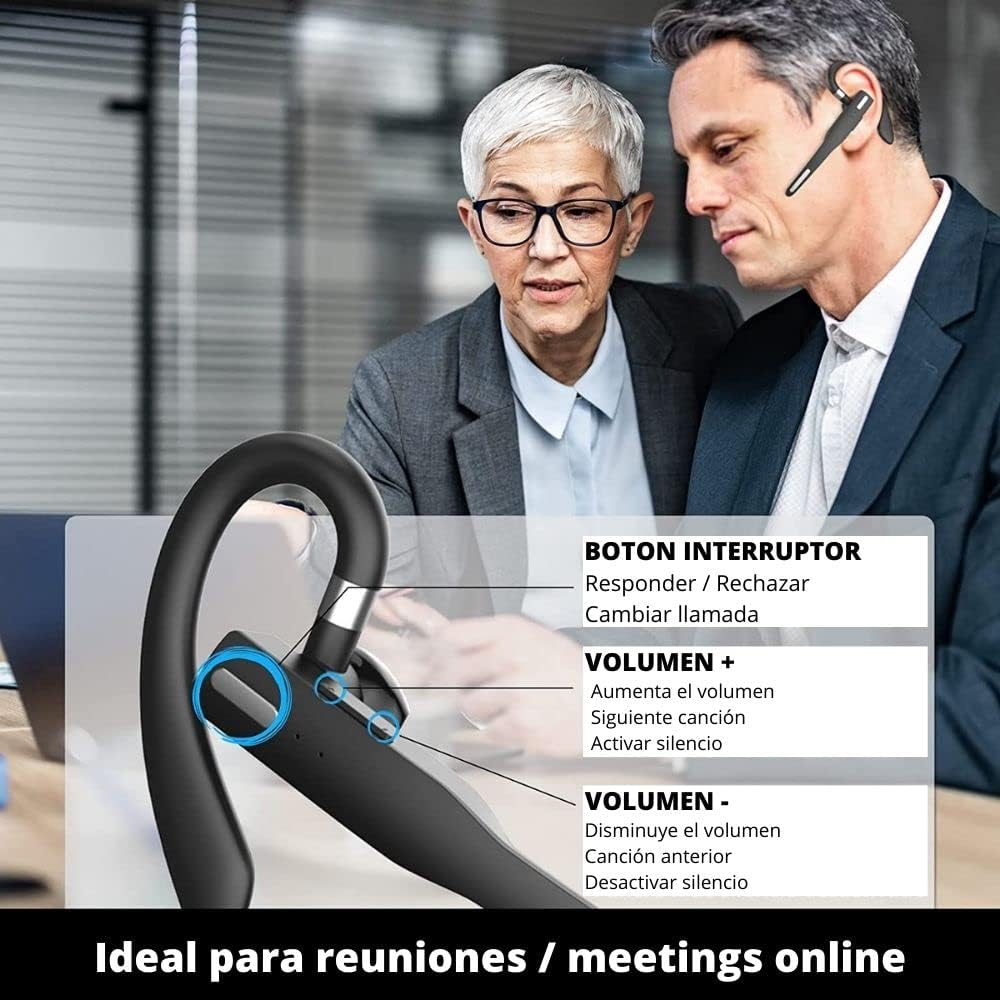 NK Wireless Bluetooth 5.0 Headphones, Hands-Free Headphones, Microphone, Clear Voice Technology, 100Mah Battery, Ultra Lightweight, Protective Case Included - Iphone and Android image number 1