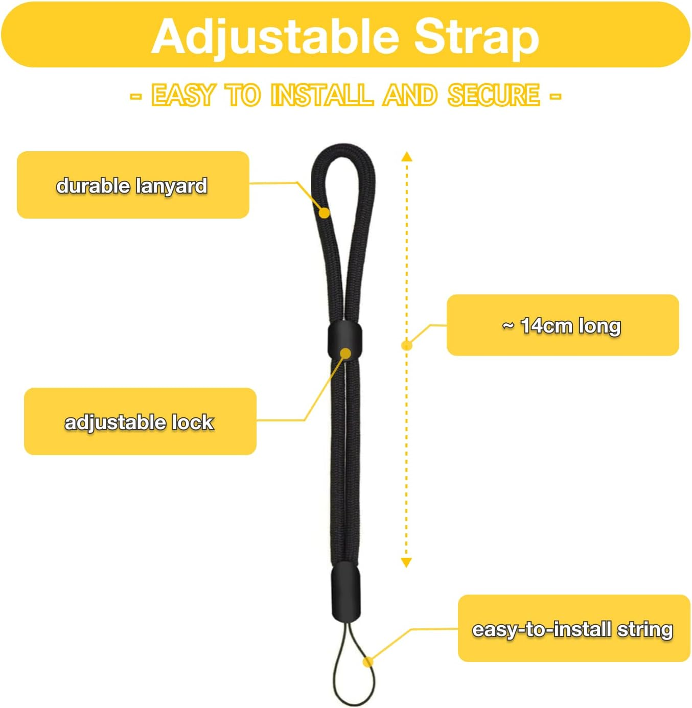 Cell Phone Lanyard Charm Set of 3, 16-20Cm Hand Wrist Strap String Braided Fabric with Adjustable Secure Lock, for Mobile Phone Camera USB Drive ID Card Key Chain image number 4