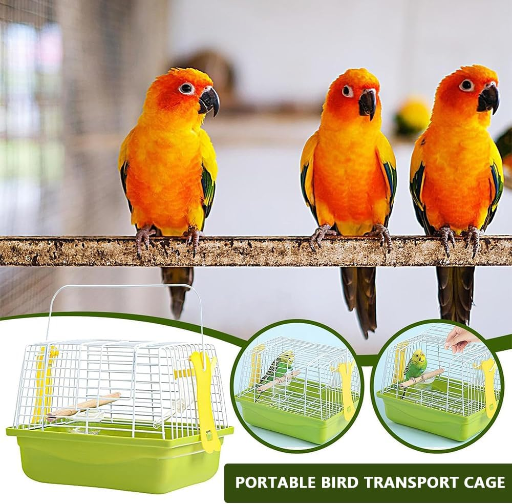 Large Portable Bird Cage &ndash; Flat Top Stackable Travel Cage for Small Birds, Parrots, Hamsters & Hedgehogs, Durable Metal Wire Crate with Food Bowl, Breathable & Lightweight Design image number 4