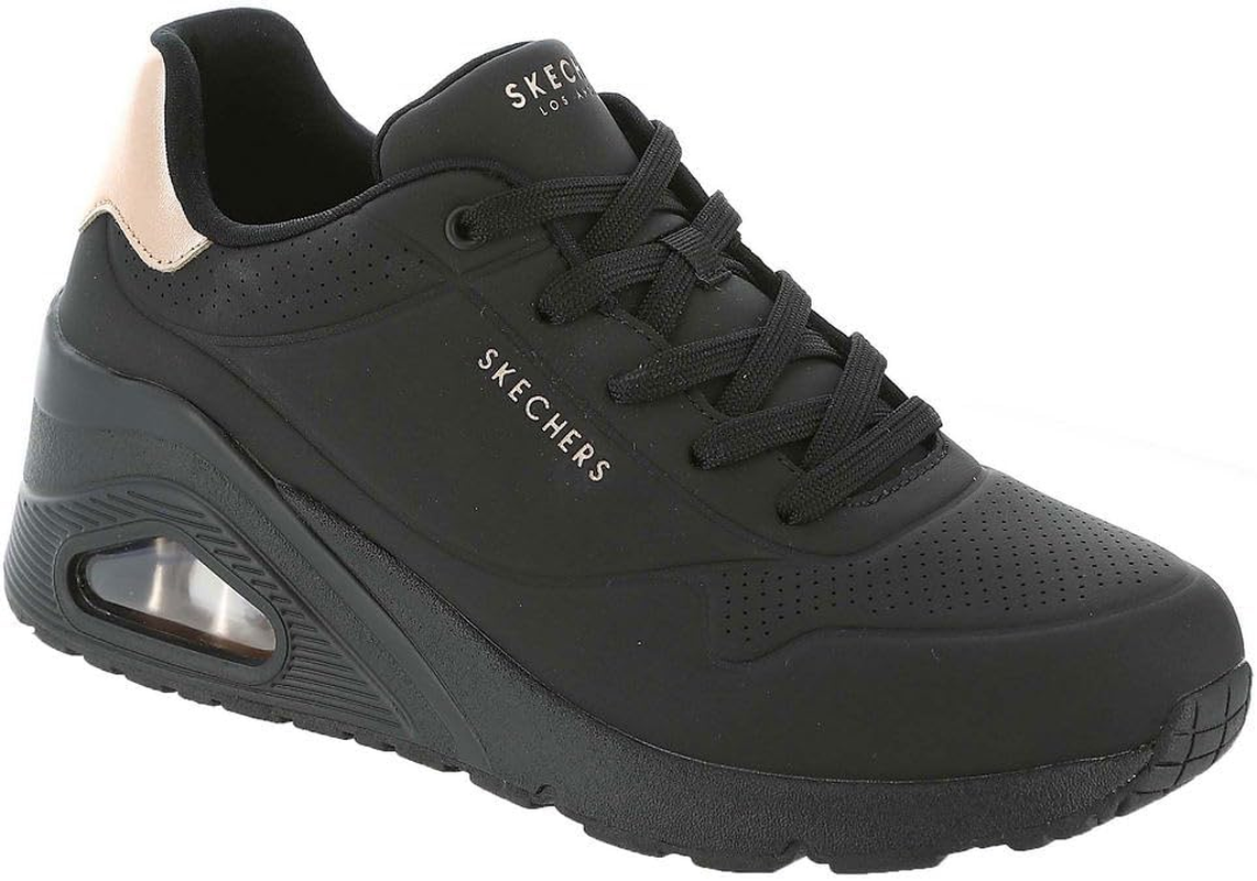 Skechers Women'S Uno Wedge - Hi Steps Sneaker, Pitch Black, US 8.5 image number 1