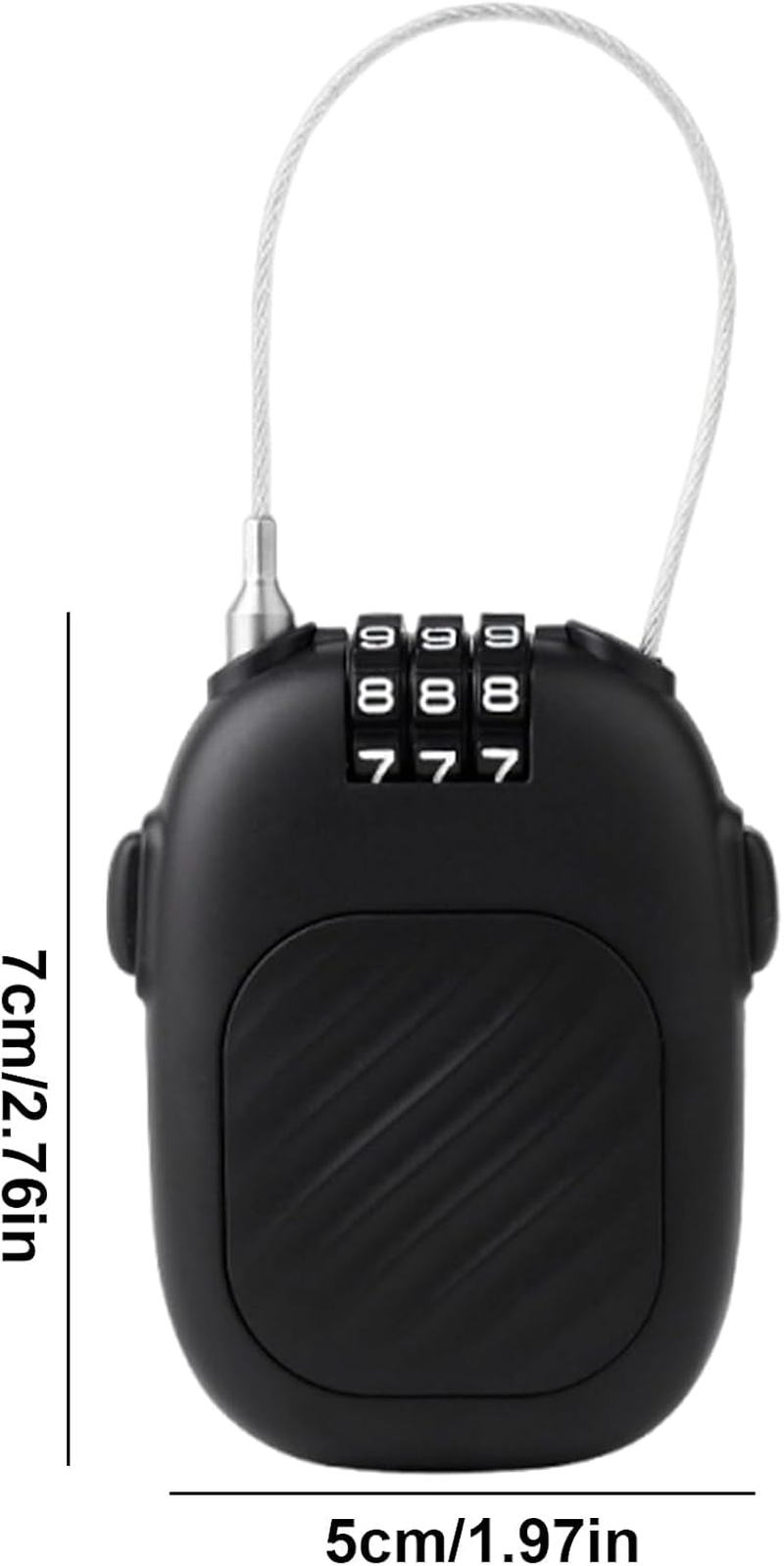 Retractable Cable Lock - Ski Lock Cable | 14 Inch Steel Cable Password Ski Locks | Adjustable Backpack Safety Locker for Travel Suitcase Bags Offering Increased Security with 3 Sets of Numeric Combi image number 2