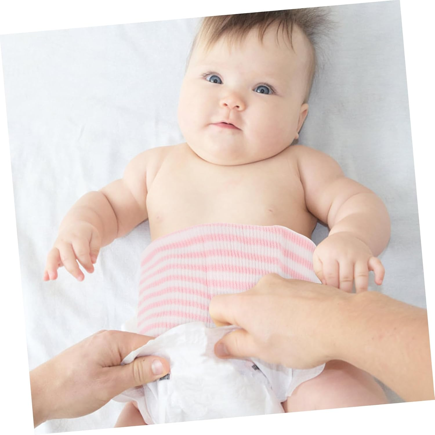 Cotton Belly Band for Navel Care Soft Belly Wrap for Newborns and Convenient Cord Belt in Pink Stripe Essential Newborn image number 6