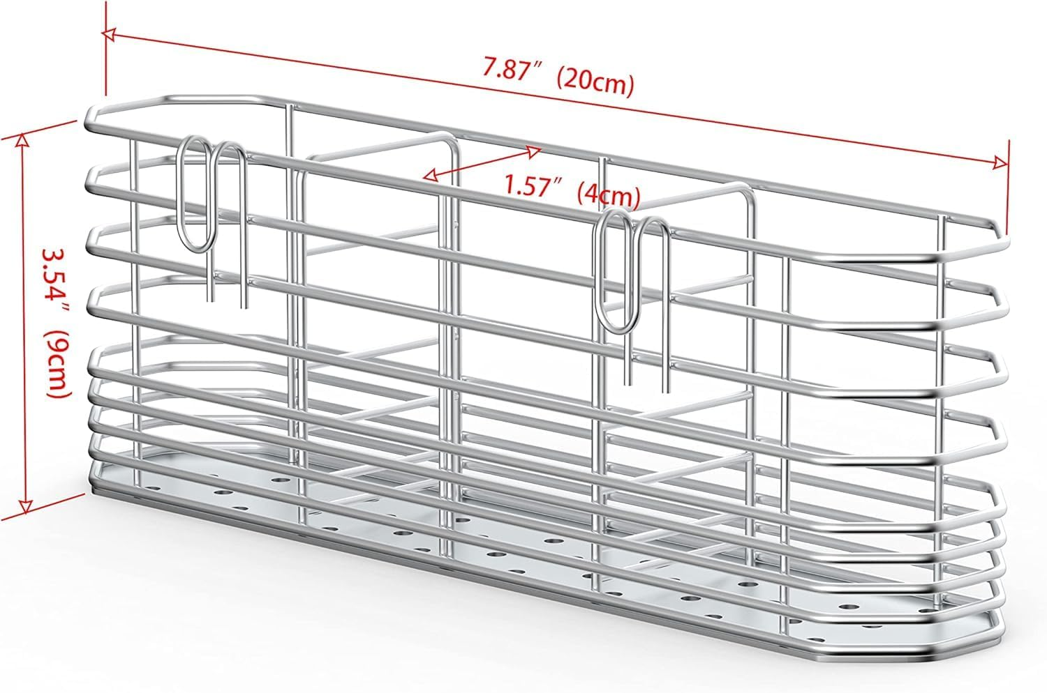 Cutlery Holder, Silverware Organizer and Drying Rack Stainless Steel Cutlery Rack with Hook Drying Rack, 3 Compartments, Rust-Proof. image number 1