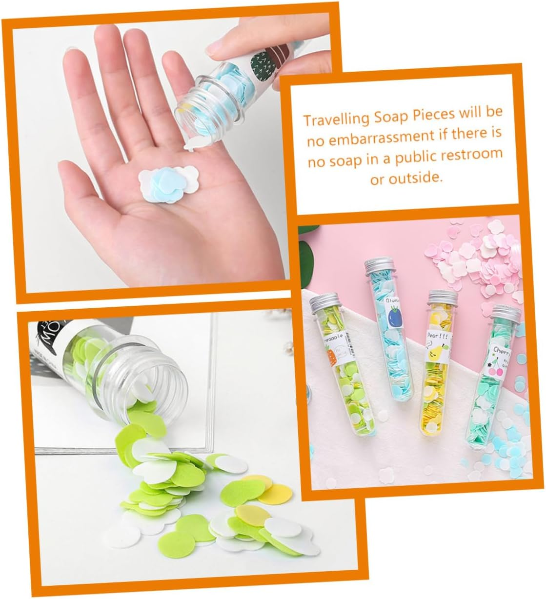 Totority Travel Soap Sheets Individual Packing Soap Pieces for Outdoor Hand Washing Safe Convenient for Camping Hiking Business Trips and Travel Toiletry Needs image number 5