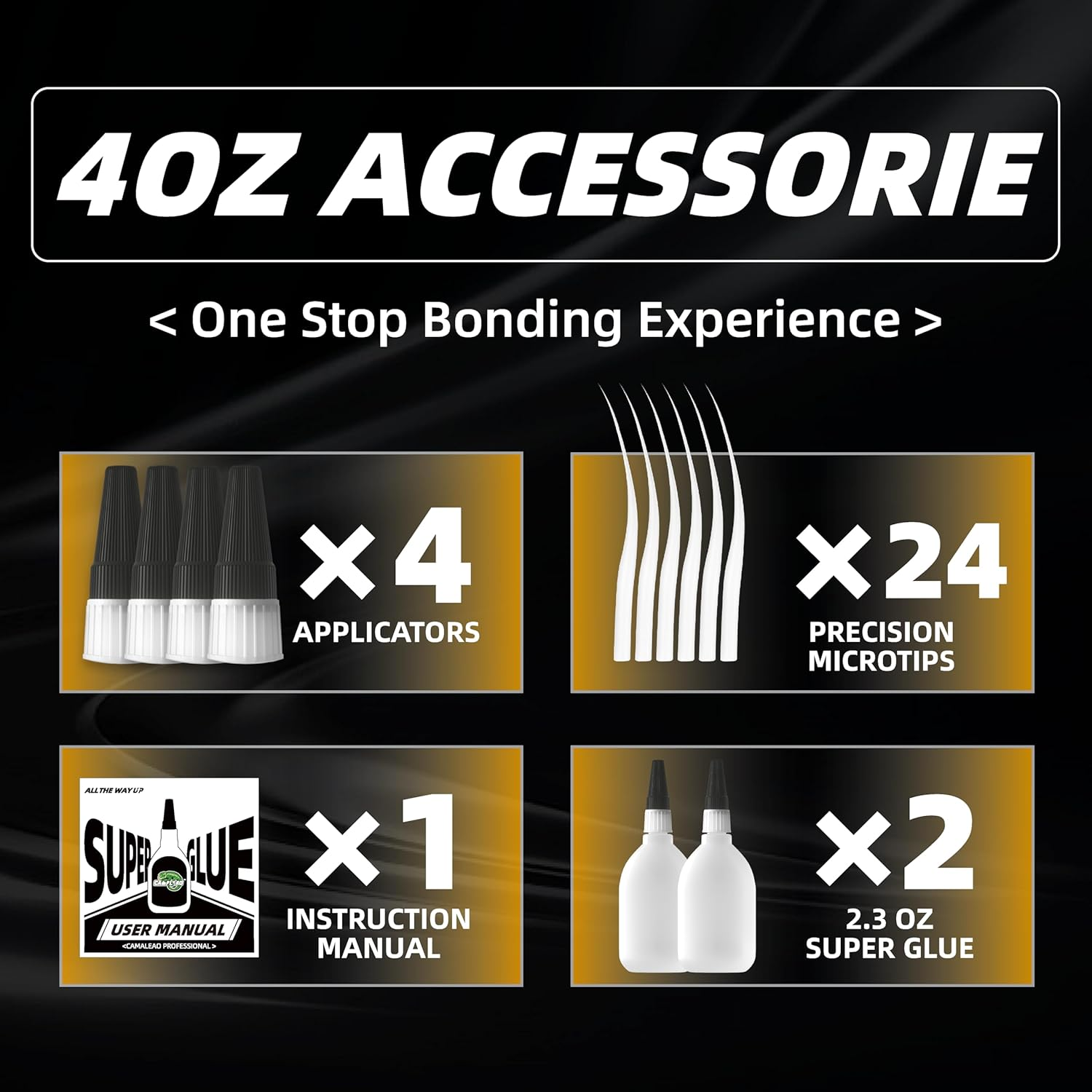 Thick Super Glue, 4.6 Oz Super Control Cyanoacrylate (CA) Glue, Extra Caps and Microtips, 2610 PSI High Strength Instant Adhesive for Wood, Metal, Large Gap, Archery Fletching image number 4