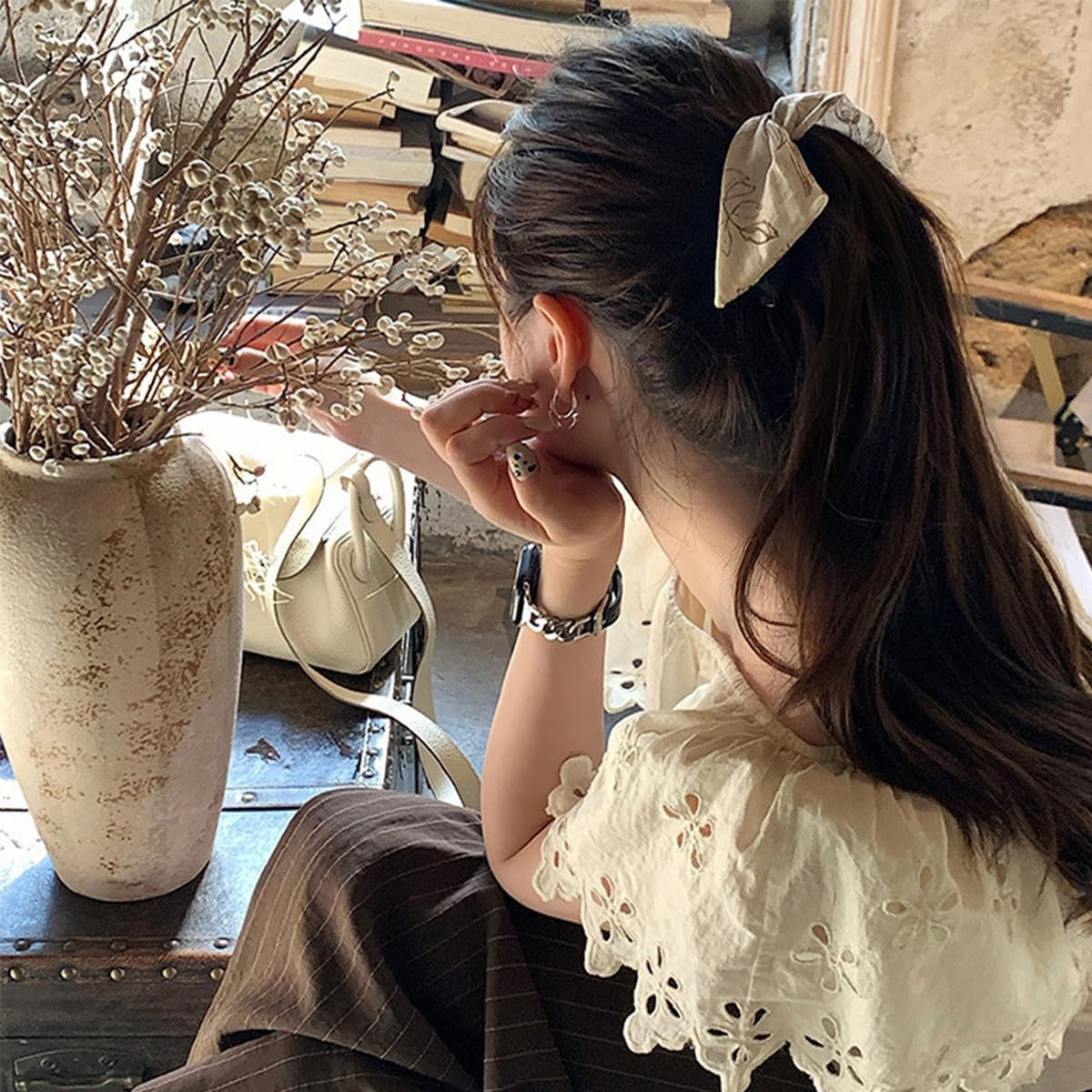 2Ps Hair Clips Women'S Band Vintage Style Duckbill Hair Clips for Styling Rotatable Adjustable Hair Thick & Thin Clips image number 2