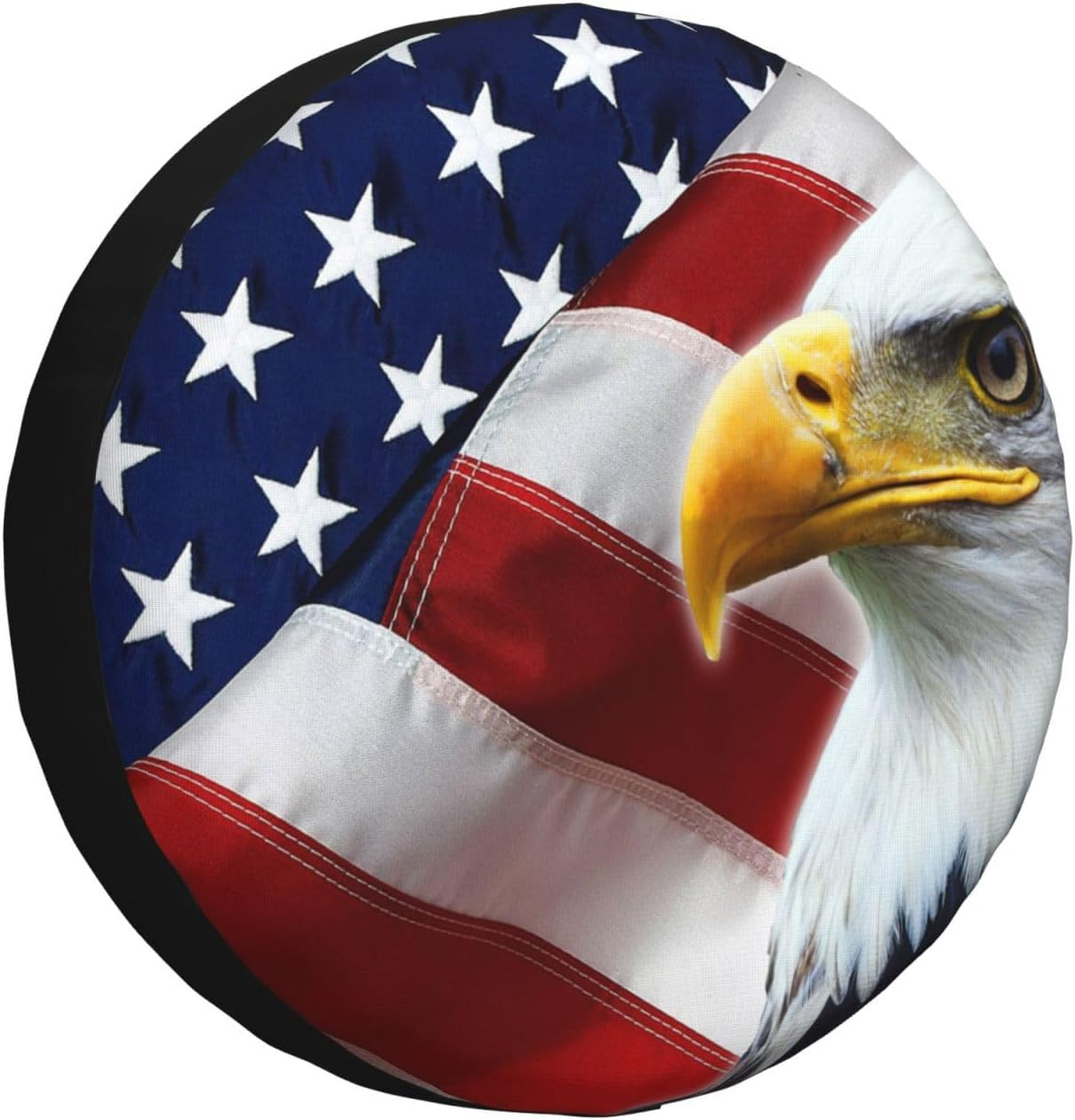 Universal Replacement Wheel Cover North American Bald Eagle US Flag Waterproof Dustproof Trailer RV SUV SUV 14" image number 2