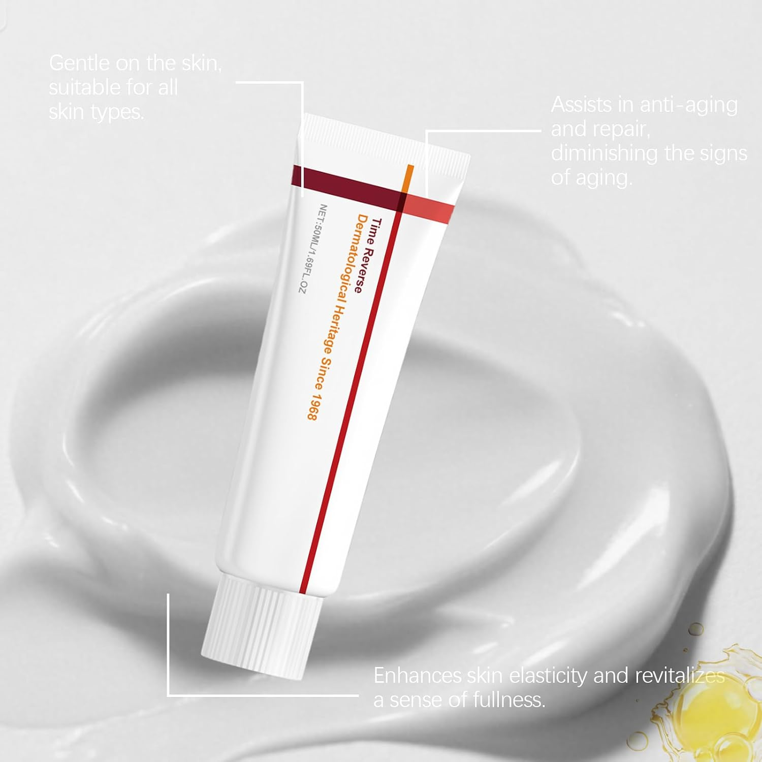 Cream Time Reverse- Advanced Fast-Absorbing & Nourishing, Firming & Hydrating Moisturizer to Repair Skin Barrier, Retinol Cream for Face Wrinkles, Enhances Skin Elasticity, for All (2PCS) - 1Pcs image number 4