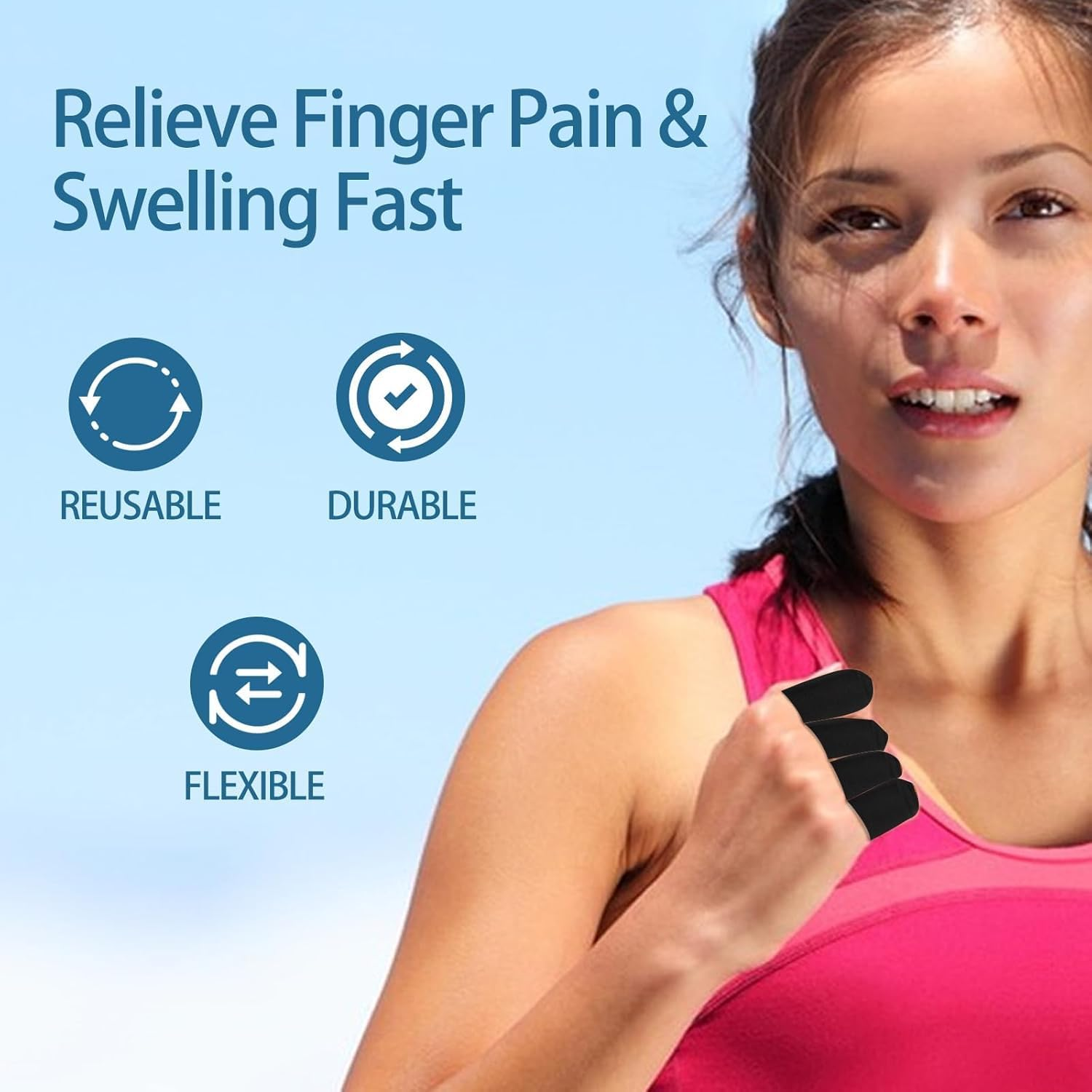 4PCS Finger Sleeves Gel Ice Pack, Lasting Cold Compress Freeze Sleeve,Reusable Finger Brace Ice Packs for Injuries, Arthritis, Sprains,Tendonitis,Gout,Trigger Finger,Swollen Fingers, Middle Protectors