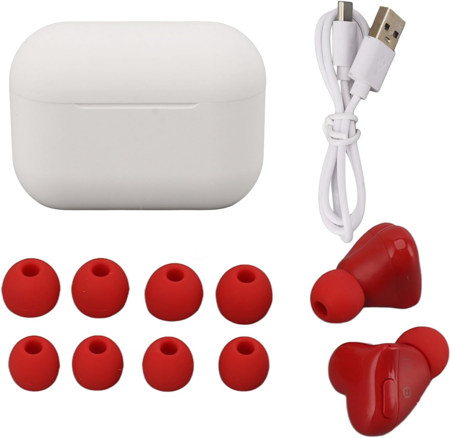 Jiawu Wireless Earbuds, Heart Shaped Multifunctional Ergonomic Design Noise Cancelling Comfortable Earphones for Music image number 6