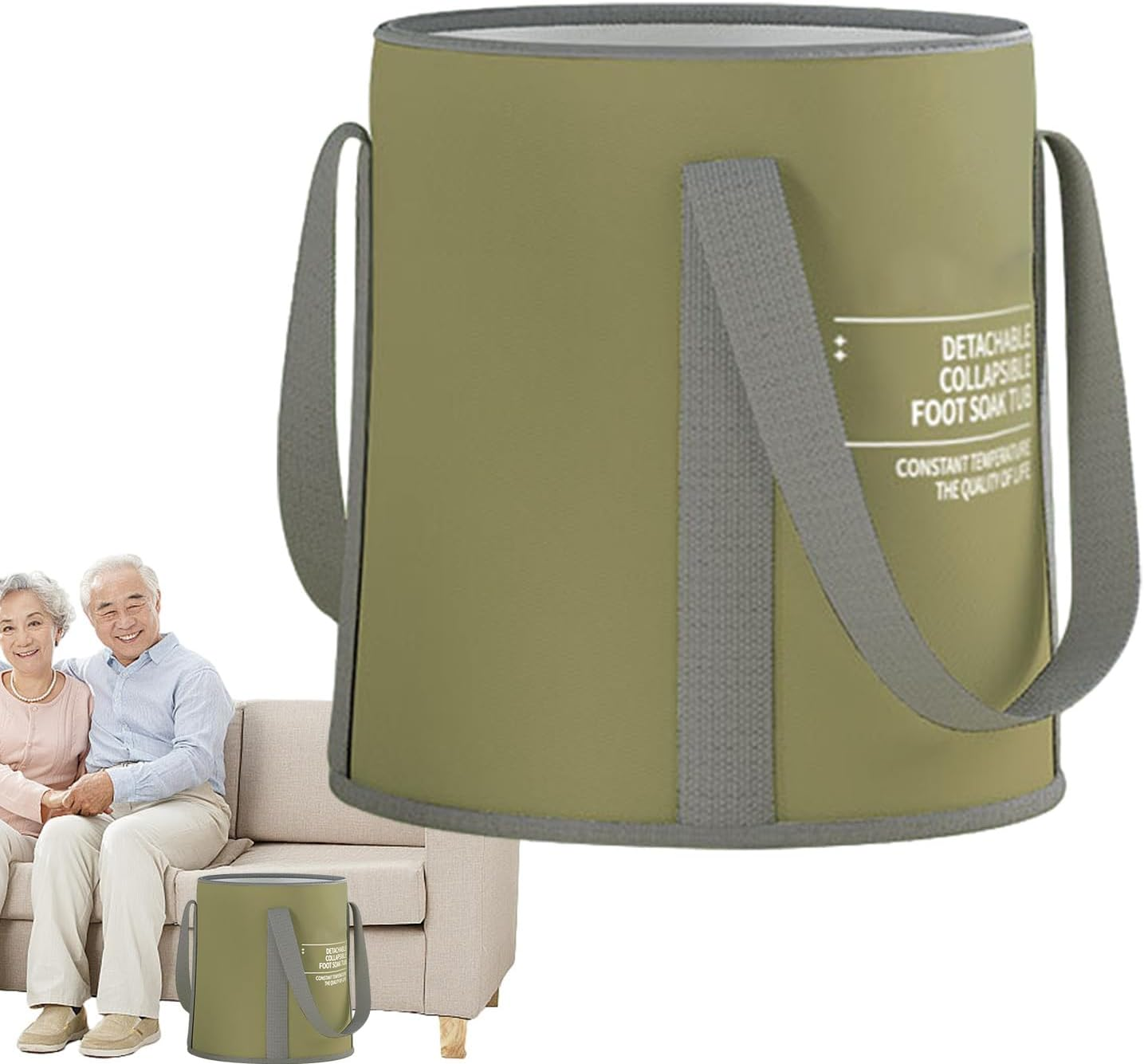 Foot Soak Bucket - Foldable Foot Bath Basin Bag,Feet Soaking Tub, Foldable Pedicure Bag, Portable Foot Soak Foot Tub with Handle, Foot Spa Bucket for Laundry, Camping, Travel