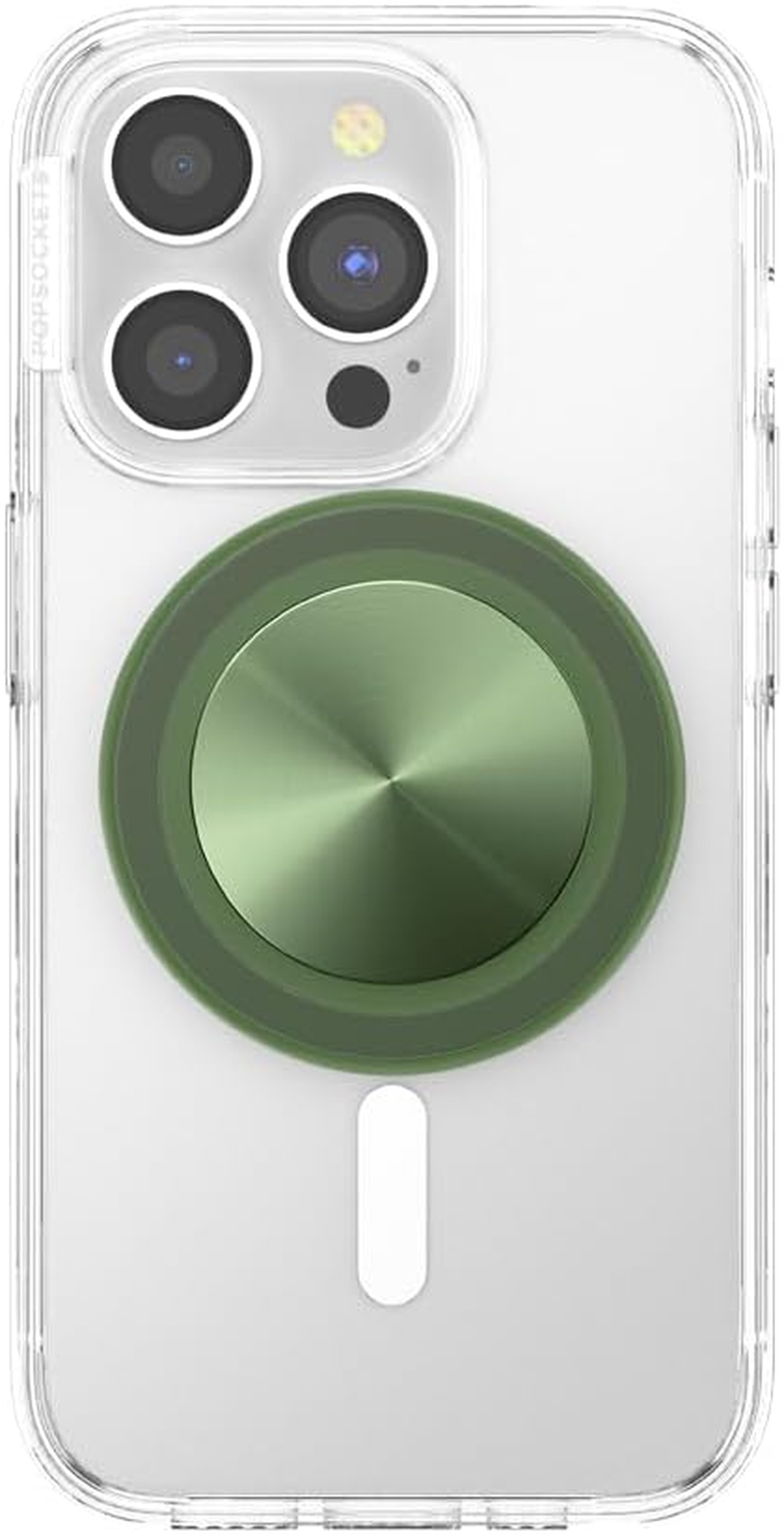 Popsockets Phone Grip for Magsafe with Kickstand, Magnetic Stand, Swappable Top, Secure Hold for Iphone Magsafe Cases, Phone & Tablet Grip - Aluminium Radial Olive - Olive image number 4