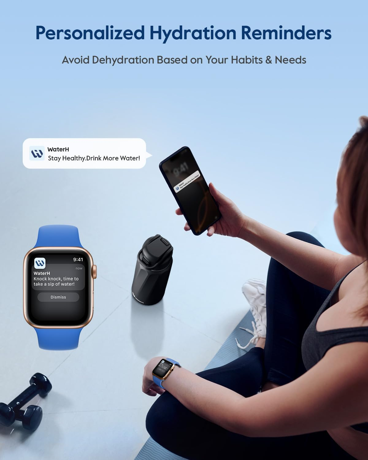 Boost Smart Water Bottle with Reminder & Tracker, Double Wall Vacuum Insulated Bottles Stainless Steel, 32Oz Bpa-Free Wide Mouth for Gym, Office, School, Ideal Gift for Christmas, New Year - Mauve image number 7