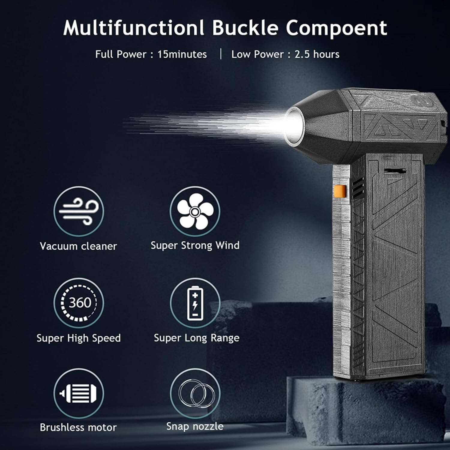 Jet Dry Blower, 130000RPM Mini Portable Air Blower, Power Turbo Jet Blower Jet Fan for Computer Keyboard, Outdoors, Car, Home, Handheld Air Duster High Speed Jet Dry Turbo Dry image number 4