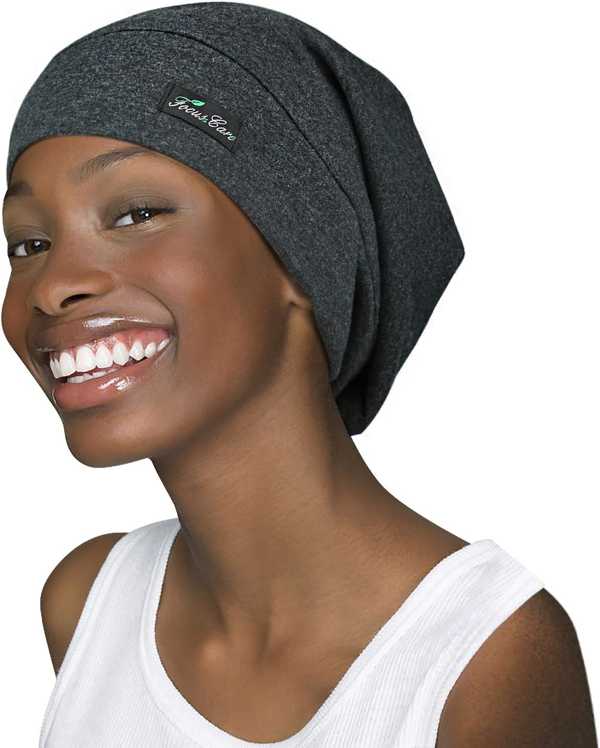 Focuscare Adjustable Satin Lined Sleep Cap for Dreadlocks Curly Hair Large Head-Stay on Overnight