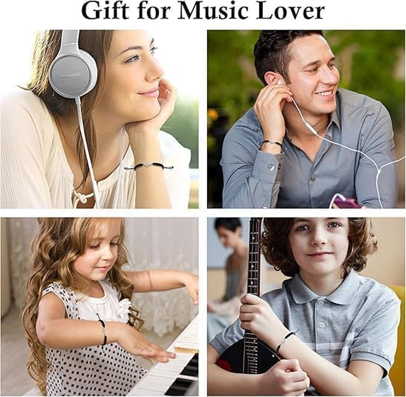 Music Note Bracelet for Women & Men,Teacher Music Lovers Black Music Teacher Bracelet Appreciation Gifts with Musical Note for Music Band Student Choir Musician image number 5