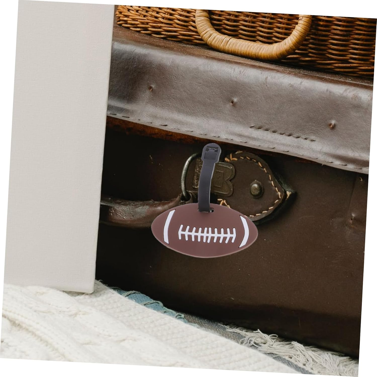 ROMISBABA 5Pcs Sports Luggage Tags PVC Soft Rubber for Rugby Baseball Basketball image number 1