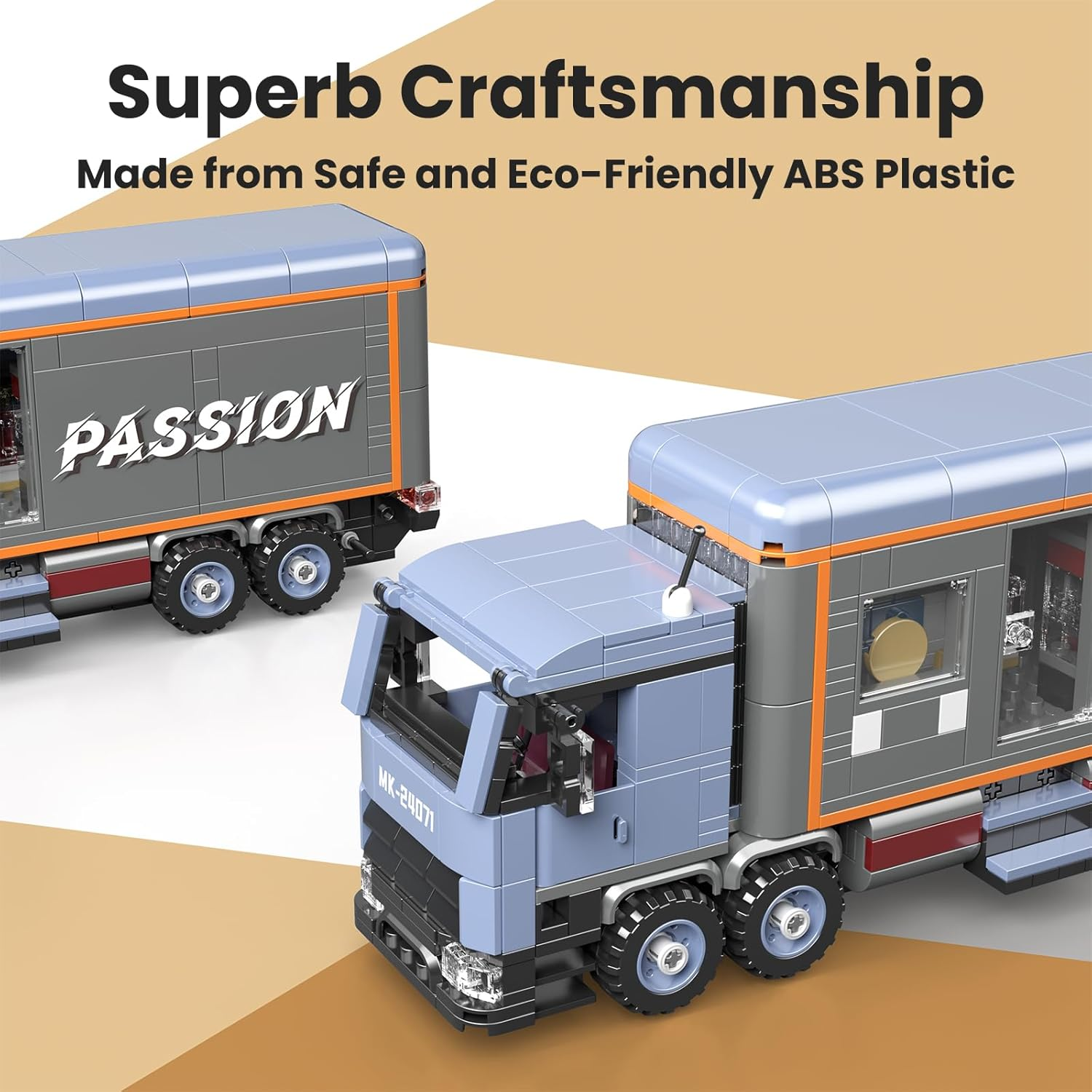 Mould King 24071 Heavy Duty Motorhome Truck Model Building Block Kit, Creative Technology Truck Clamping Building Blocks Set, Car Model Block, Suitable for 8+ Children/Adult/Collectors (615 Pieces) image number 3