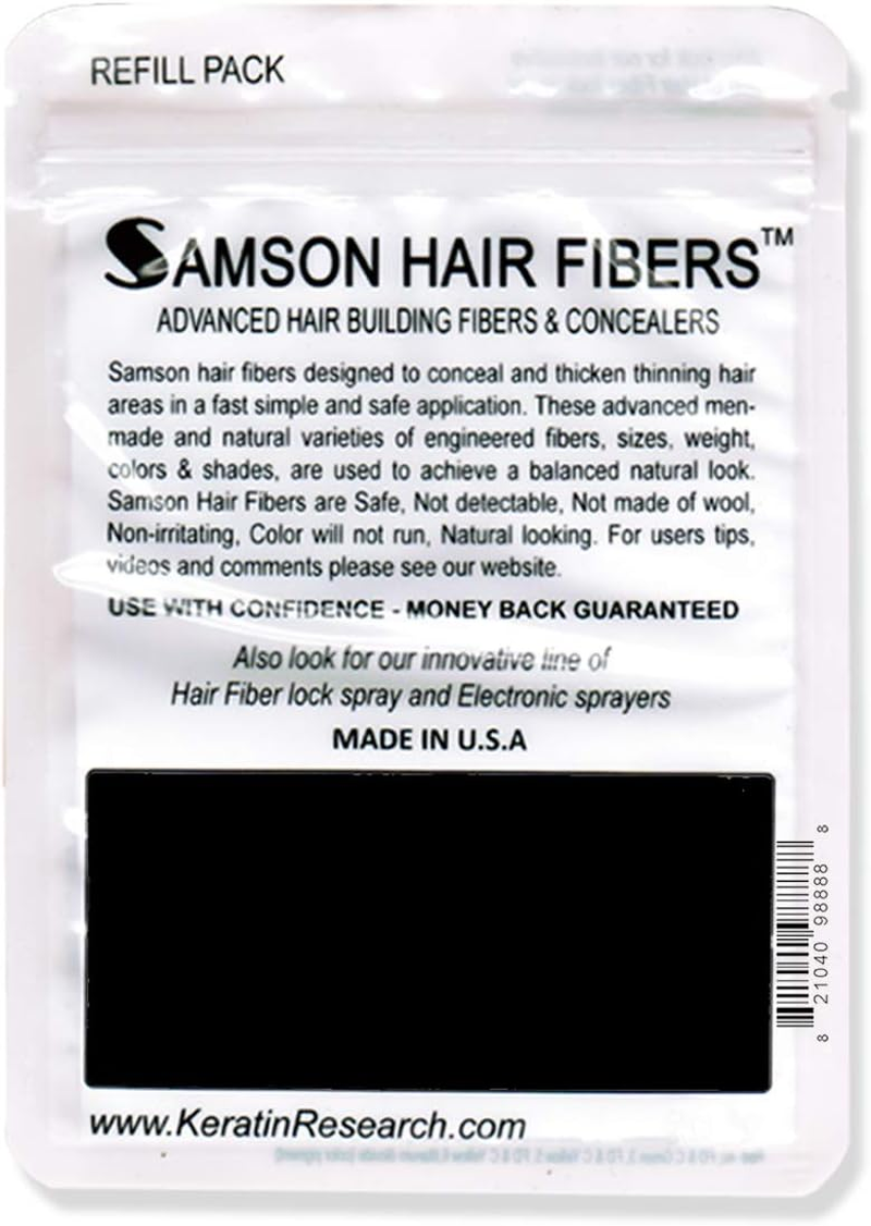 Samson Hair Fibers for Thinning Hair - 100% Undetectable Natural Formula - Completely Conceals Hair Loss in Seconds. Covers Bald Spots. Thicken Your Hair Instantly - 25 Grams Refill (MED. BROWN) image number 4