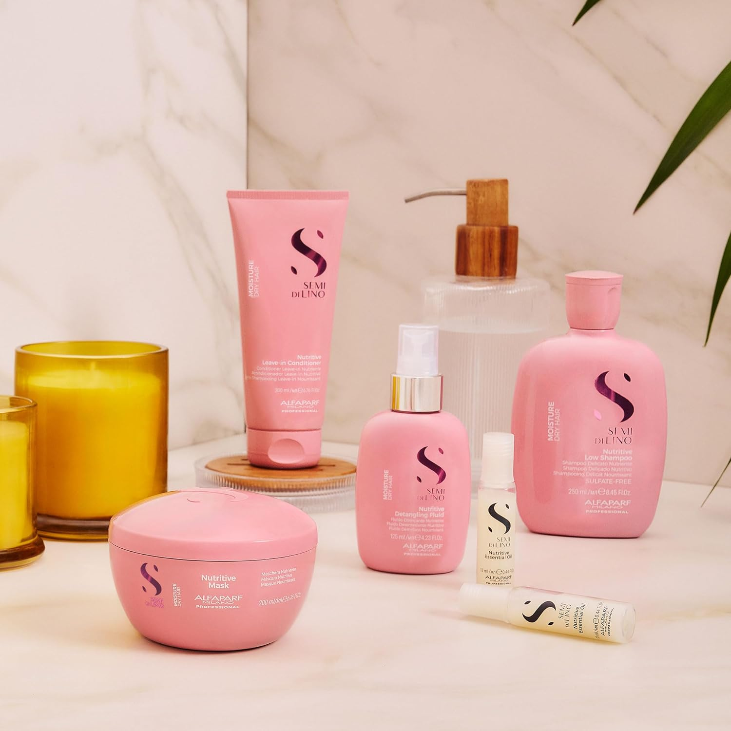 Alfaparf Milano Semi Di Lino Moisture Nutritive Leave-In Conditioner - Promoting Glossy, Silky Radiance - Softens, Nourishes and Protects - 6.76 Oz