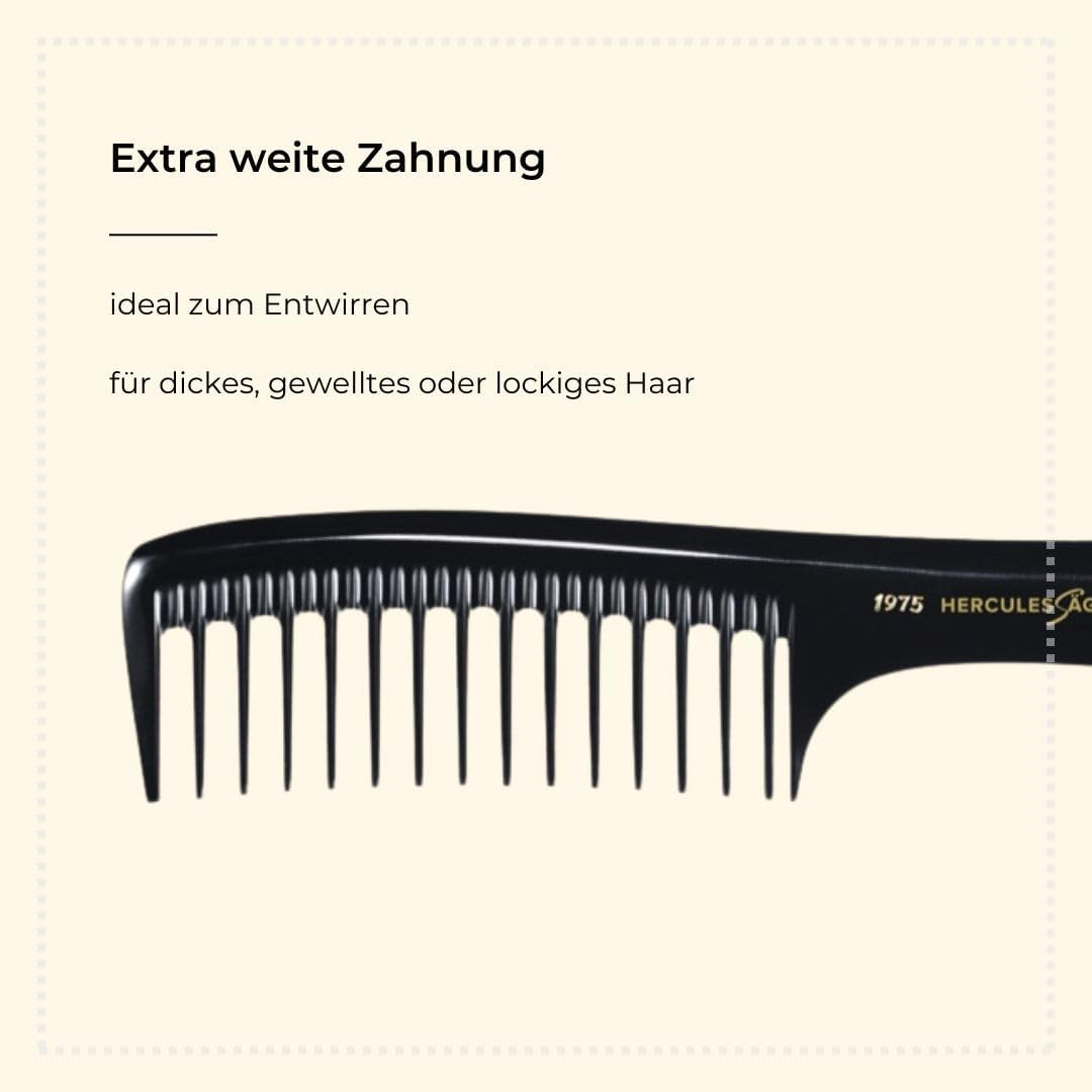 HERCULES S&Auml;GEMANN - 1975 Handle Comb | Extra Long Comb with Handle for Comfortable Combing and Easy Parting | Extra Wide Tooth Width | Size: 9 Inches image number 2