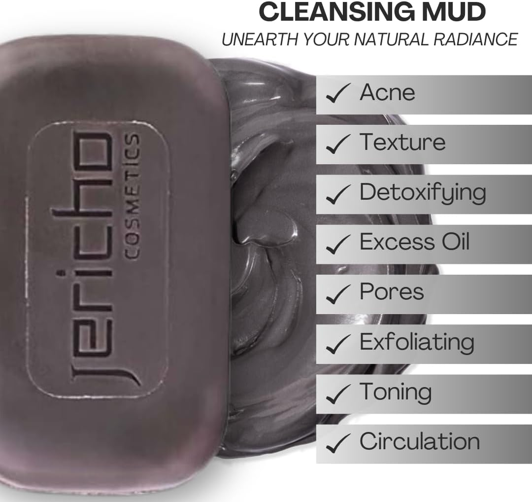 Jericho Dead Sea Mud Soap Bar &ndash; Mineral-Rich Face & Body Cleanser with Dead Sea Mud & Salt &ndash; Purifying Soap for Oily, Combination, and Acne-Prone Skin - 4.4 Oz, 3-Pack image number 1