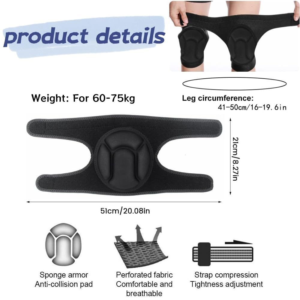 1 Pair Protective Knee Pads, Black,Adjustable Cushioning with Thick EVA Foam Padding image number 1