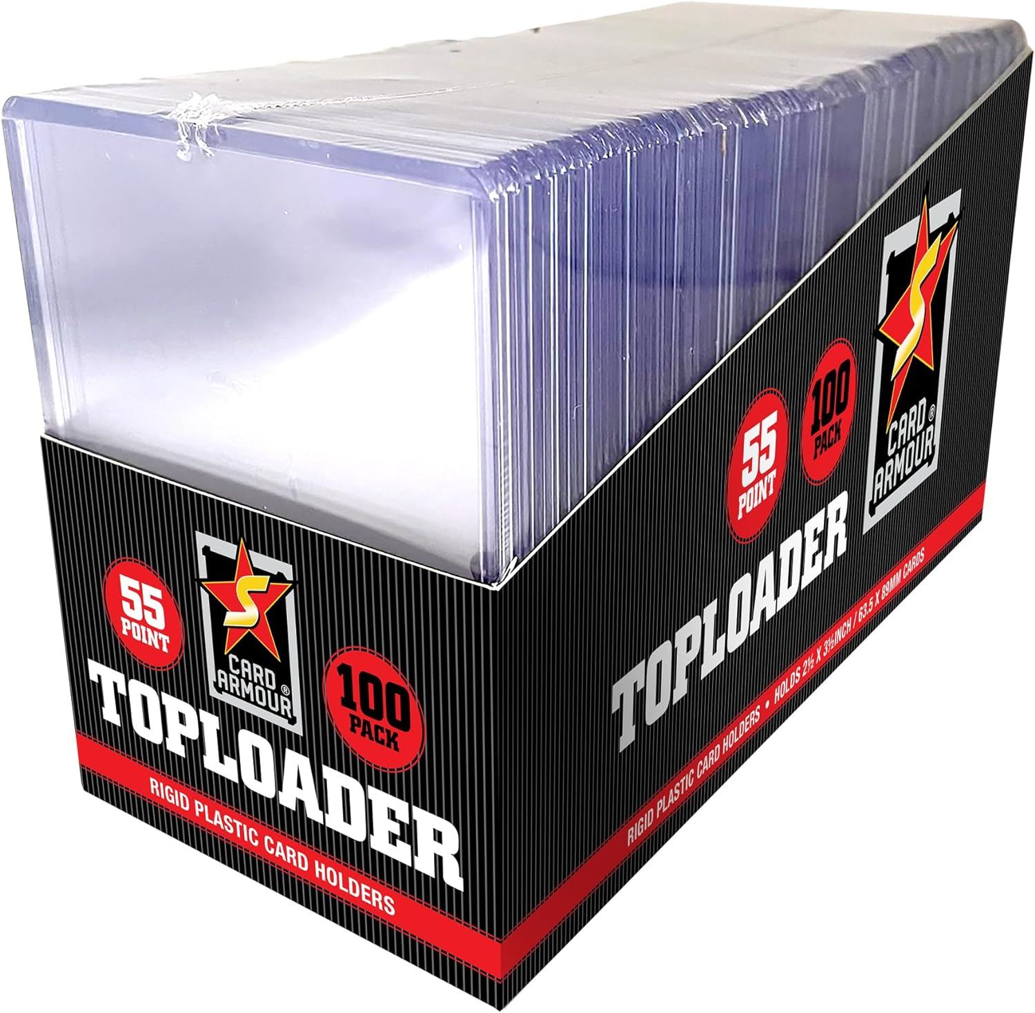 Card Armour 100 Pack of 55Pt Toploaders - Protection Collectible Trading Cards