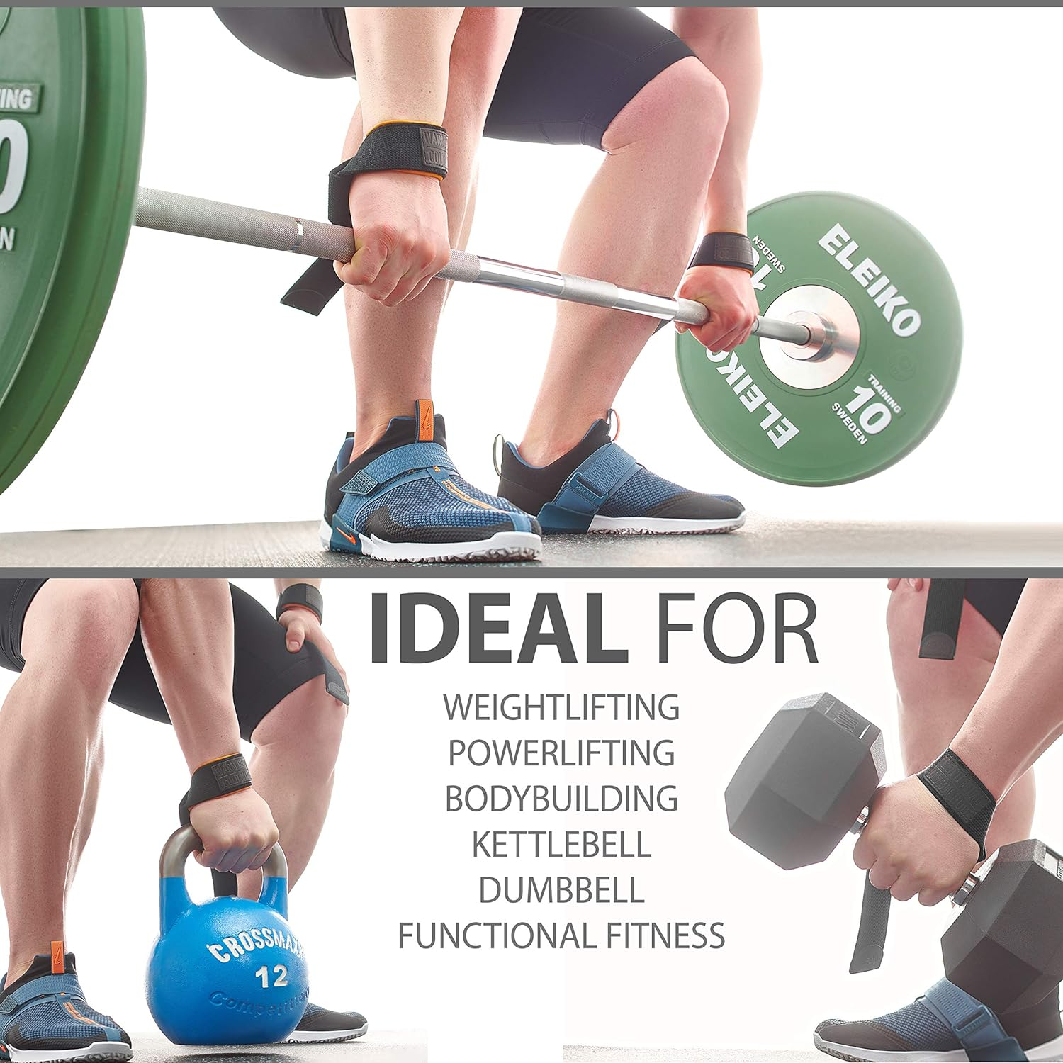 WARM BODY COLD MIND Lasso Lifting Straps with 3 Mm/6 Mm Neoprene - Tested at 350 Kg - Lifting Straps for Strength Training, Fitness Bodybuilding, Wrist Wraps, Weightlifting Crossfit, Gym, Deadlift image number 5