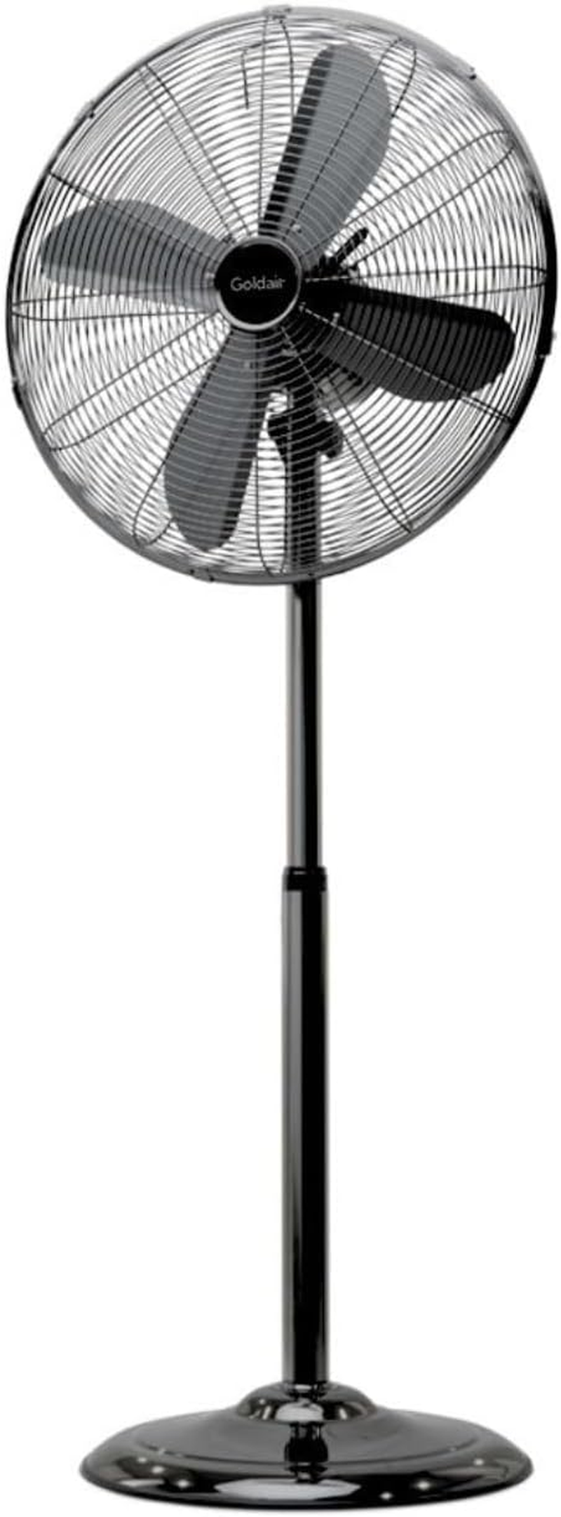 Goldair 45Cm Pedestal Fan with 3 Speed Settings, Black Chrome