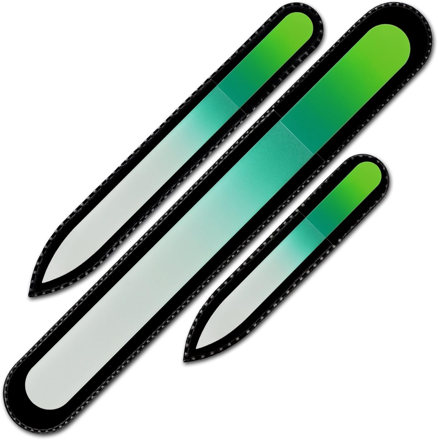 Mont Bleu Set of 3 Crystal Nail Files in Velvet Pouch, Rainbow Colors, Genuine Czech Tempered Glass, Lifetime Guaranty, Hand Made in Czech Republic, Glass Nail Files Prime by Mont Bleu