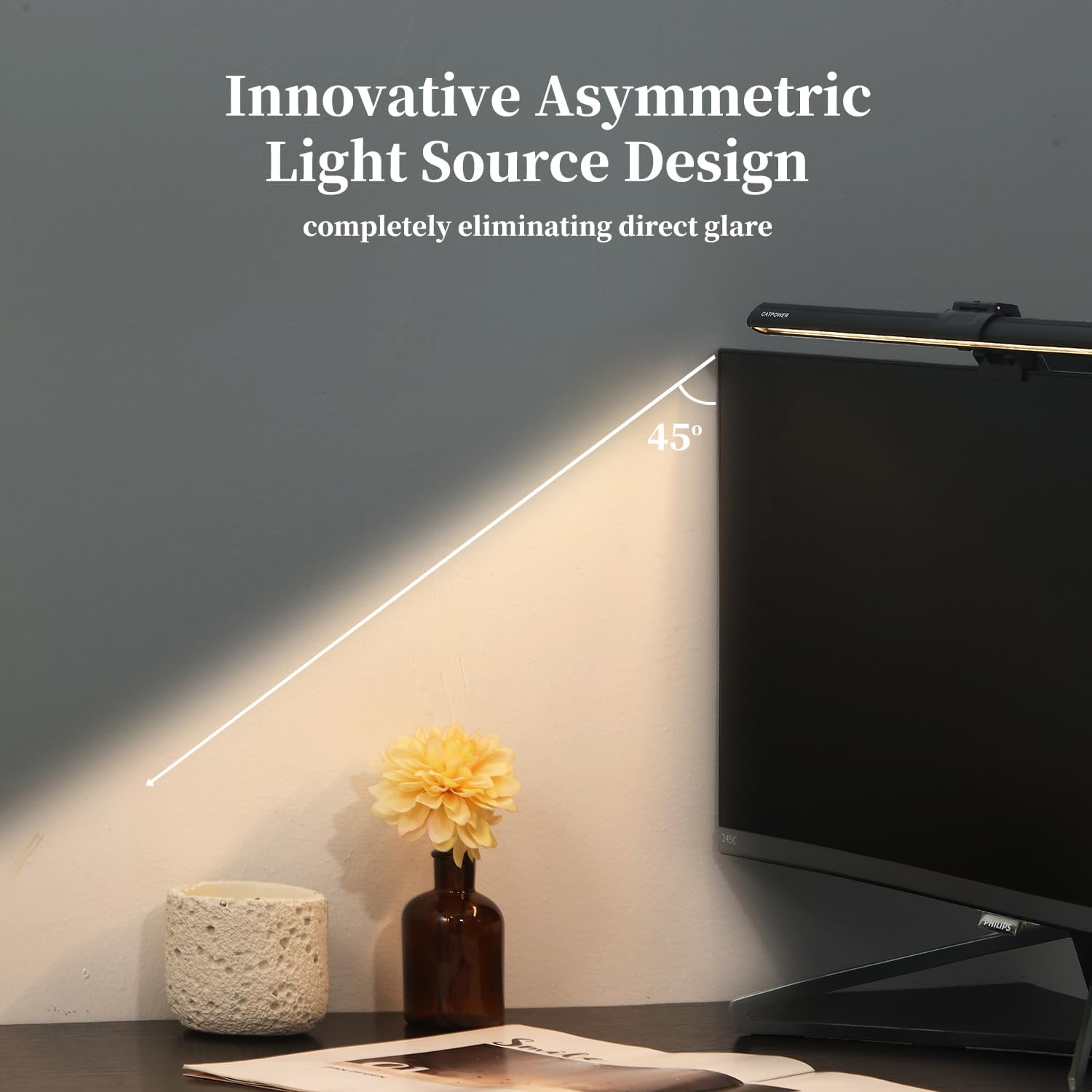 Computer Monitor Light Bar, LED Screen Light Bar for Workspace, Dimmable Monitor Lamp, Button Control Monitor Lamp for Desk/Office/Home/Game, for Eye Caring image number 6