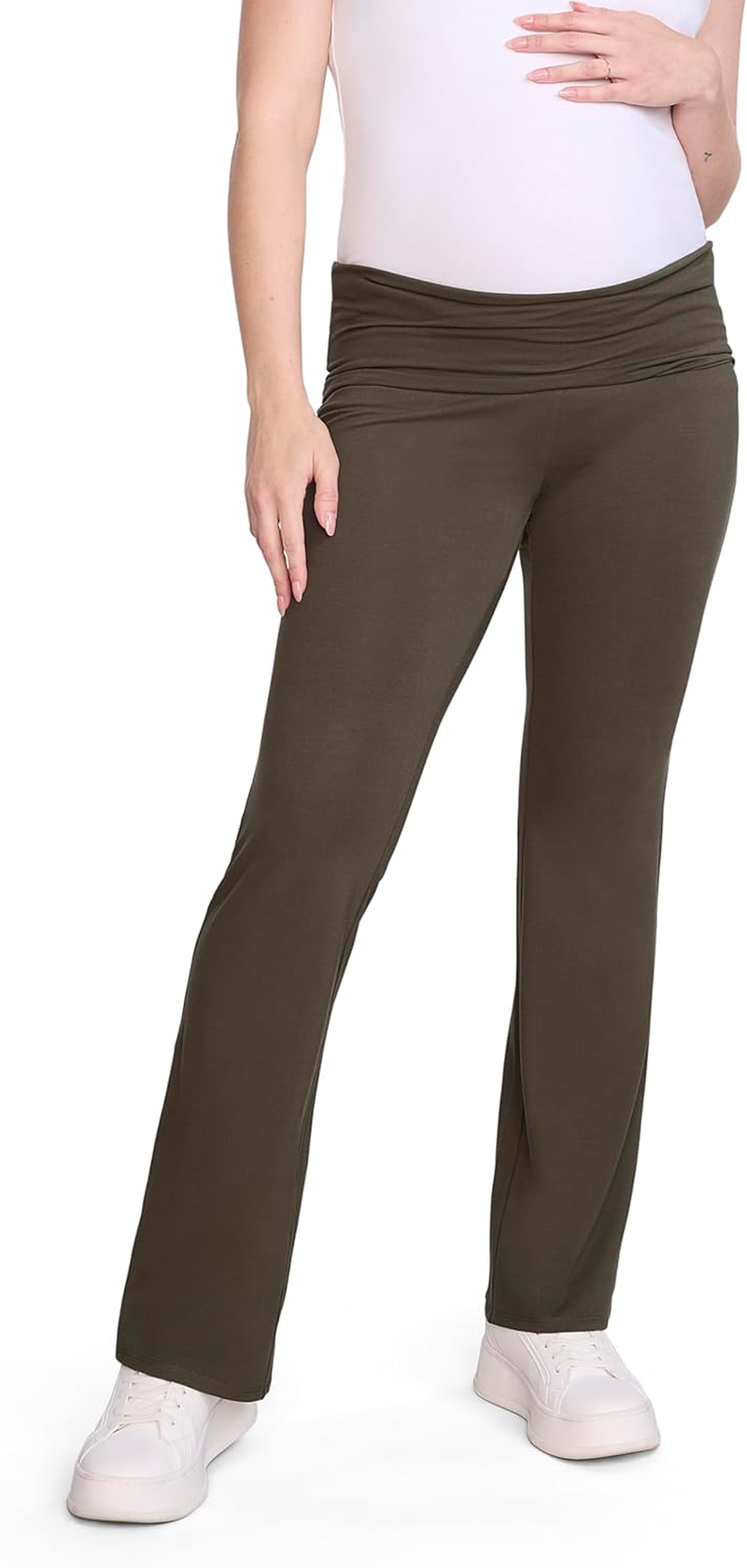 Motherhood Maternity Women'S Full Length Roll over Waist Flare Pregnancy Legging