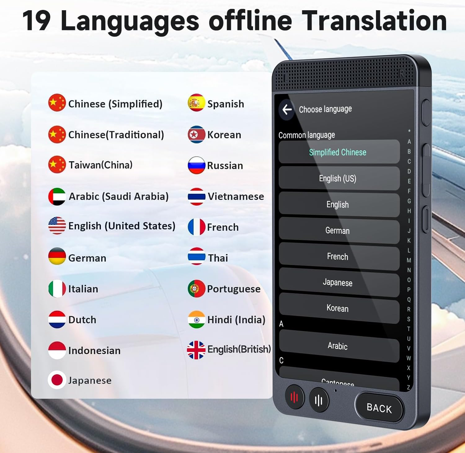 Language Translator Device, D21 Two Way Real-Time Voice/Photo Translator for 142 Languages, Portable Online/Offline Instant Translation for Business Learning Travel with 4.0'' Screen image number 1
