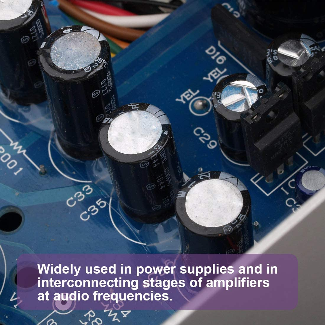 Swpeet 240Pcs 24 Kinds Different Electrolytic Capacitors Range 0.1Uf－1000Uf Assortment Kit, 10V/16V/25V/50V Aluminum Radial Electrolytic Capacitors for TV, LCD Monitor, Radio, Stereo, Game image number 6