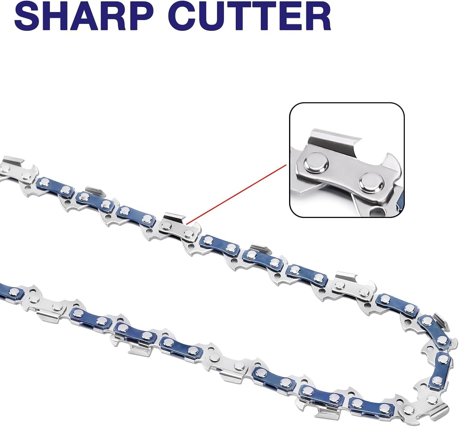 4 Pack 12 Inch Chainsaw Chain 3/8" LP Pitch .050'' Gauge 45 Drive Links Fits Dewalt, Ryobi, Craftsman, Makita and More image number 3