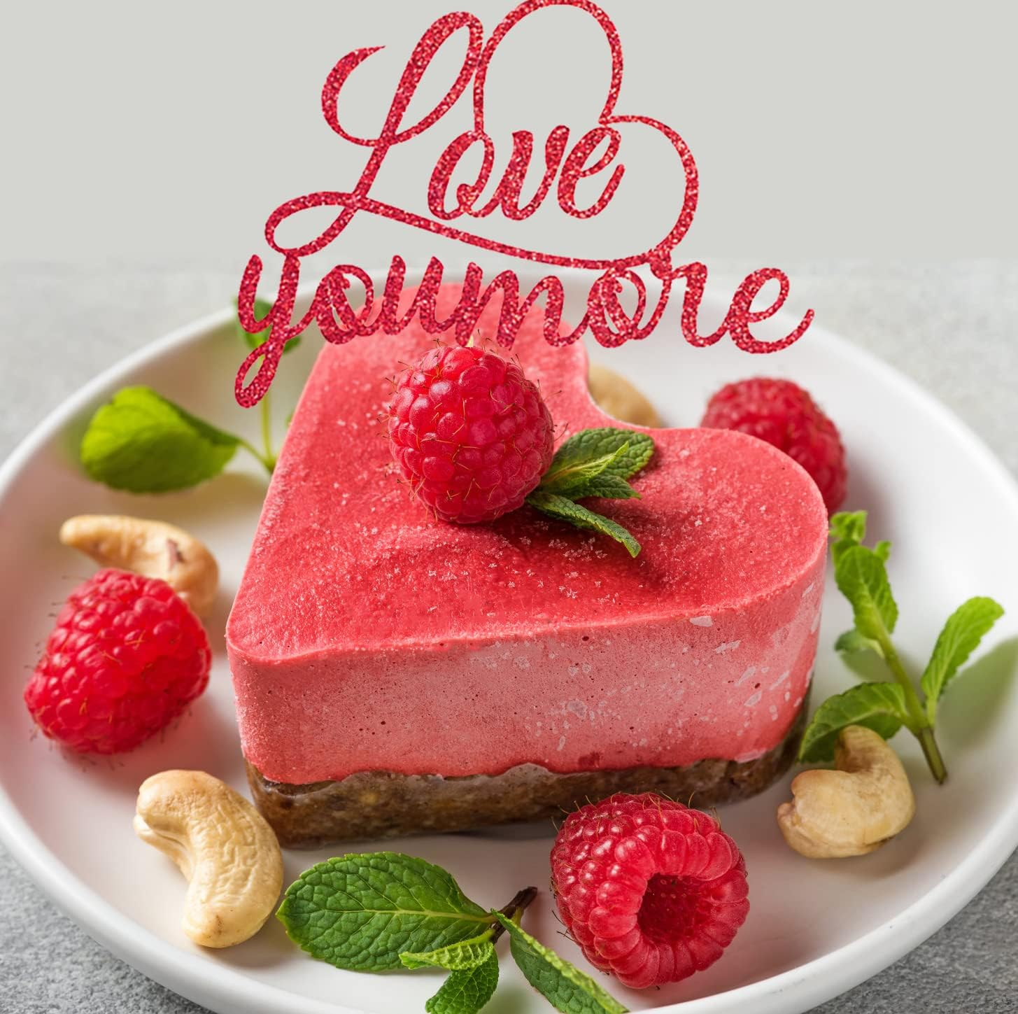 Glitter Valentine'S Day Cake Toppers Love Heart Cupcake Centerpiece Toppers Desert Cake Decoration Food Picks for Valentine'S Day, Wedding , Anniversaries Party Favor Supplies(Red B) image number 3