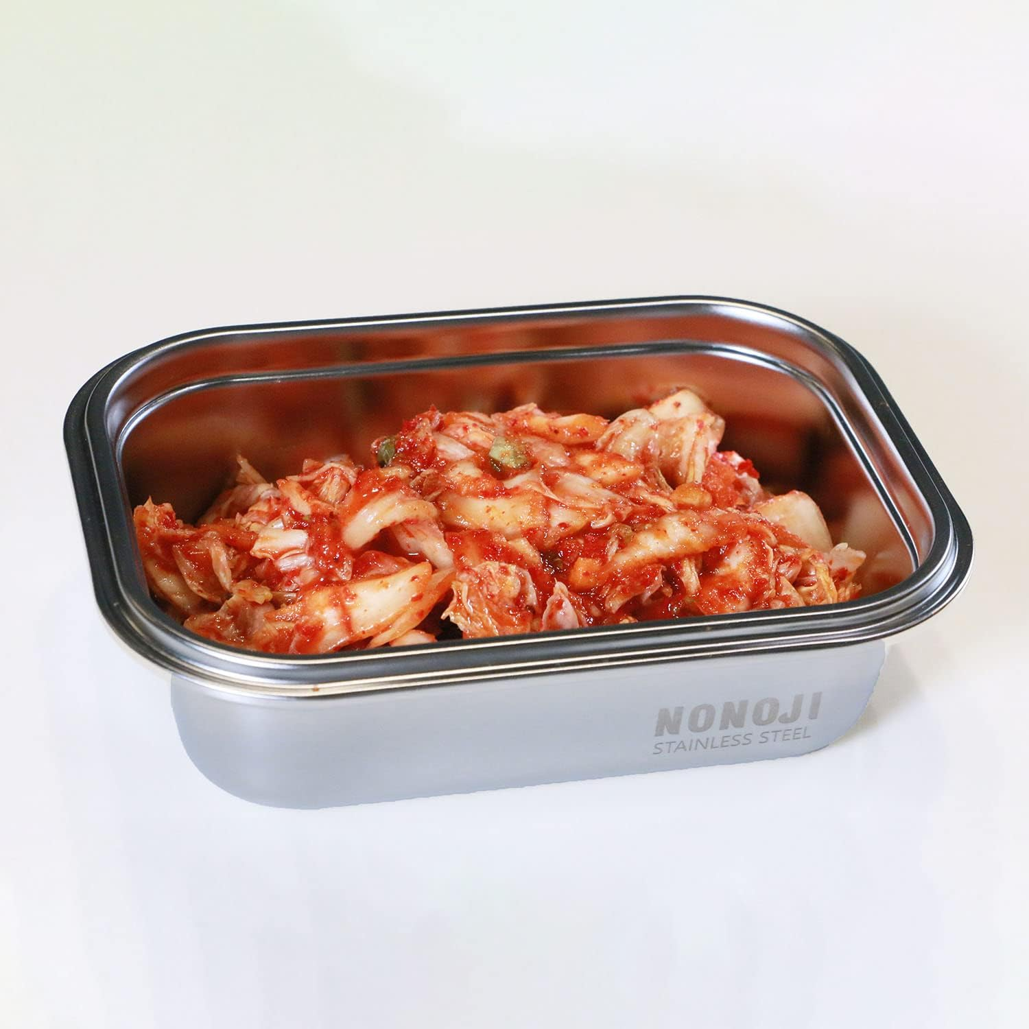 Noji Storage Container, Stainless Steel, Microwave Safe, Stainless Steel Magic Container, M, 43.1 Fl Oz (1,300 Ml), Oven, Freezer, Dishwasher Safe, Gray image number 5