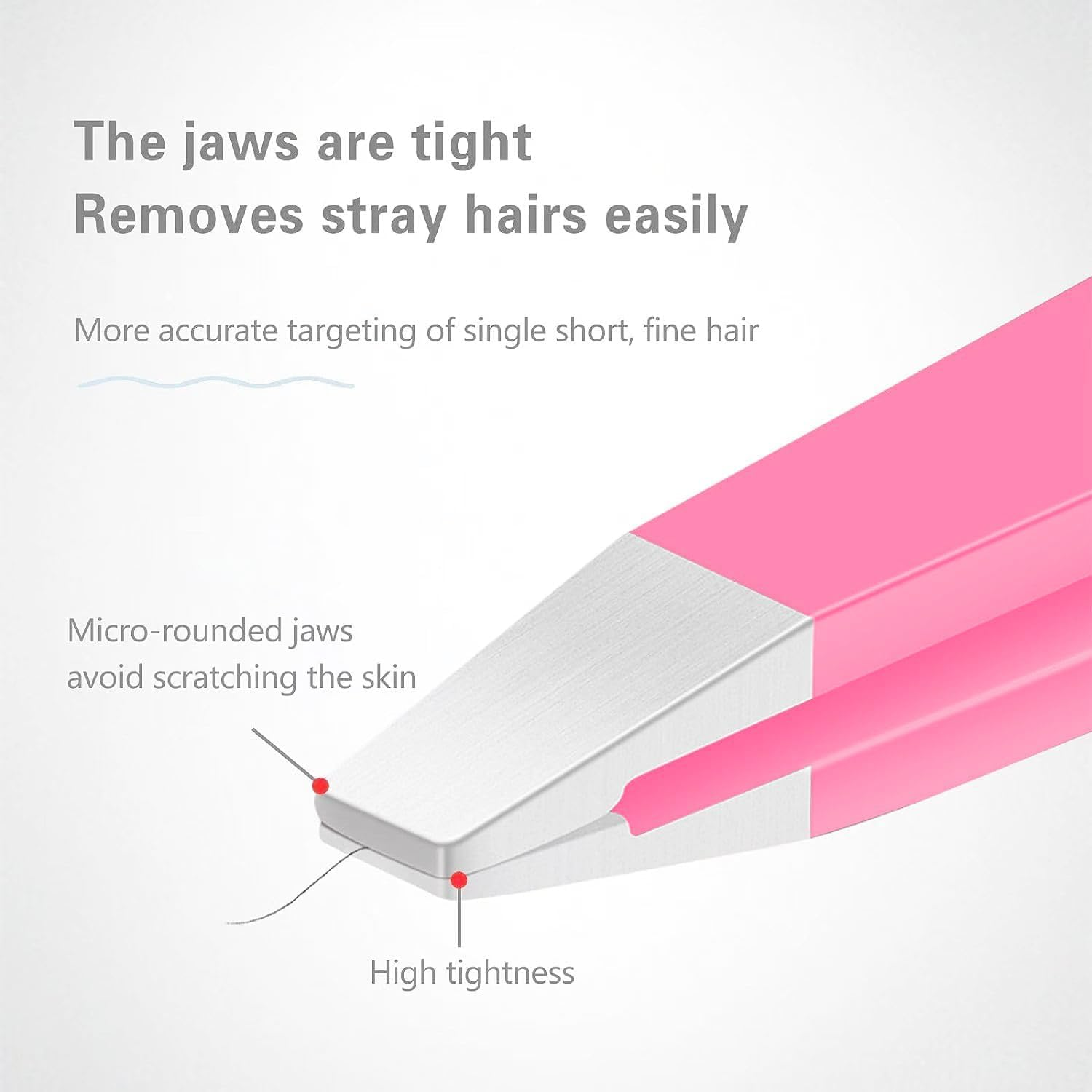 YSCARE Eyebrow Tweezers Set Stainless Steel Slanted and Pointed Tip Hairs Tweezer Set Eyebrows Plucking Eyelash Extension Beauty Ingrown Hair Remover Tool for Women and Men (Pink) image number 2