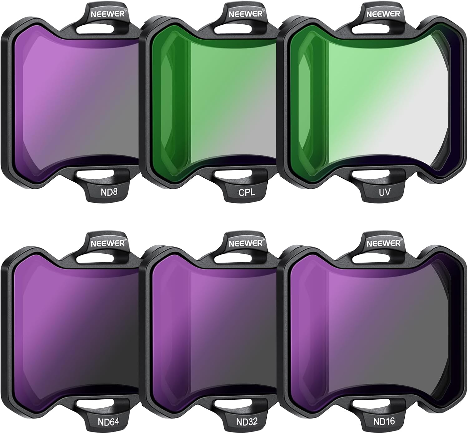NEEWER Snap on ND&UV&CPL Filter Set Compatible with DJI Avata 2, 6 Pack UV CPL ND8 ND16 ND32 ND64 Neutral Density Filters Drone Lens Accessories, Ultra Slim Frame & Double Sided Coated HD Glass image number 4