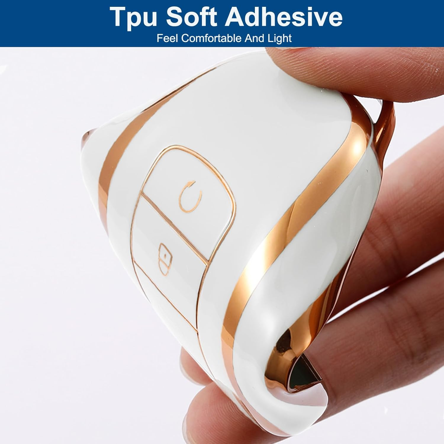 2 Pcs Car Smart Key Fob Case, Soft TPU Remote Key Fob Cover, Car Key Fob Protector Compatible with Chery Omoda 5 and Tiggo 8 Pro 8 plus (White) image number 4