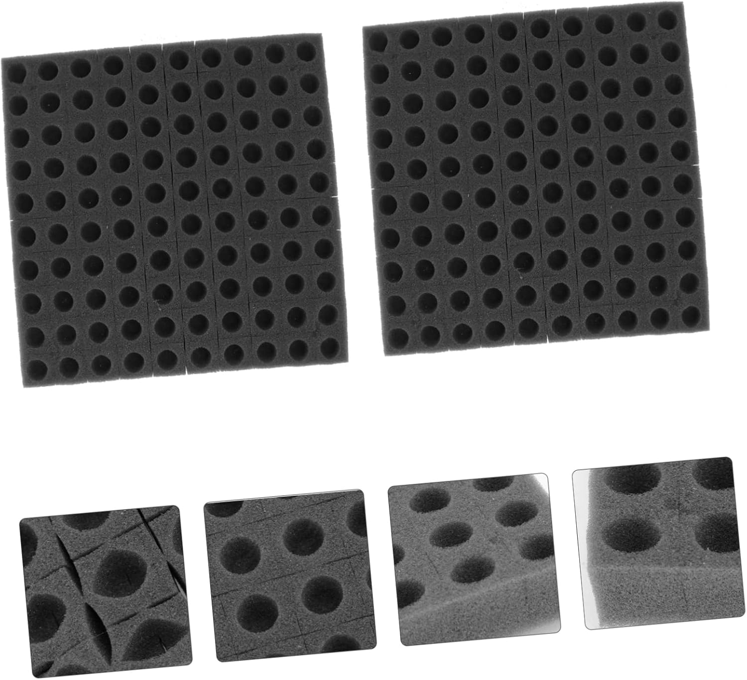Gatuida Soilless Hydroponic Sponge Seedling Block for Vegetable Cultivation 2Pcs Black Square Sponge Tray for Indoor Balcony Gardening Tools image number 4