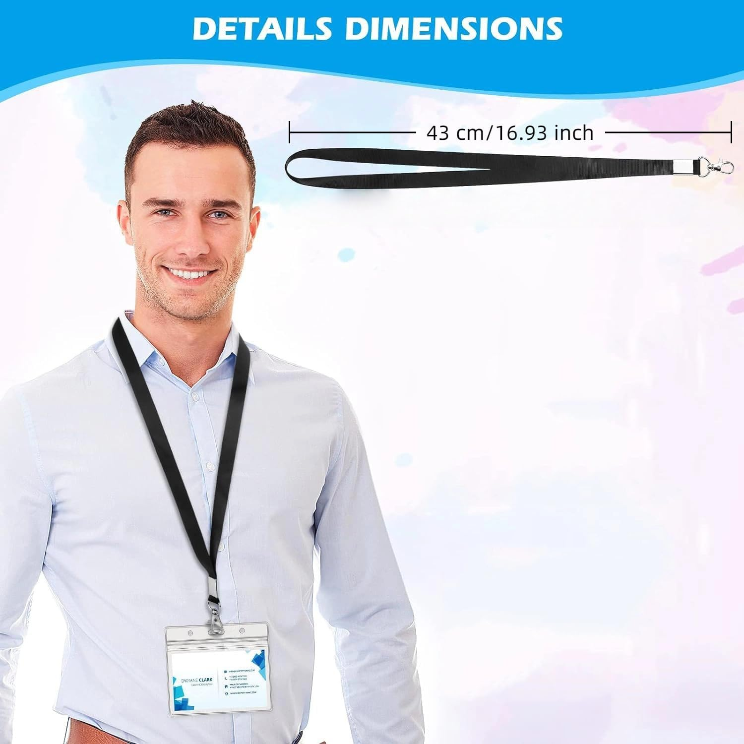 30Pcs Black Name Tag Lanyards ID Holder Lanyards for ID Badges, Multi-Purpose Badge Holder Strap for Teacher, Suitable Lanyards for Car Keys, Wallet, Whistles image number 1