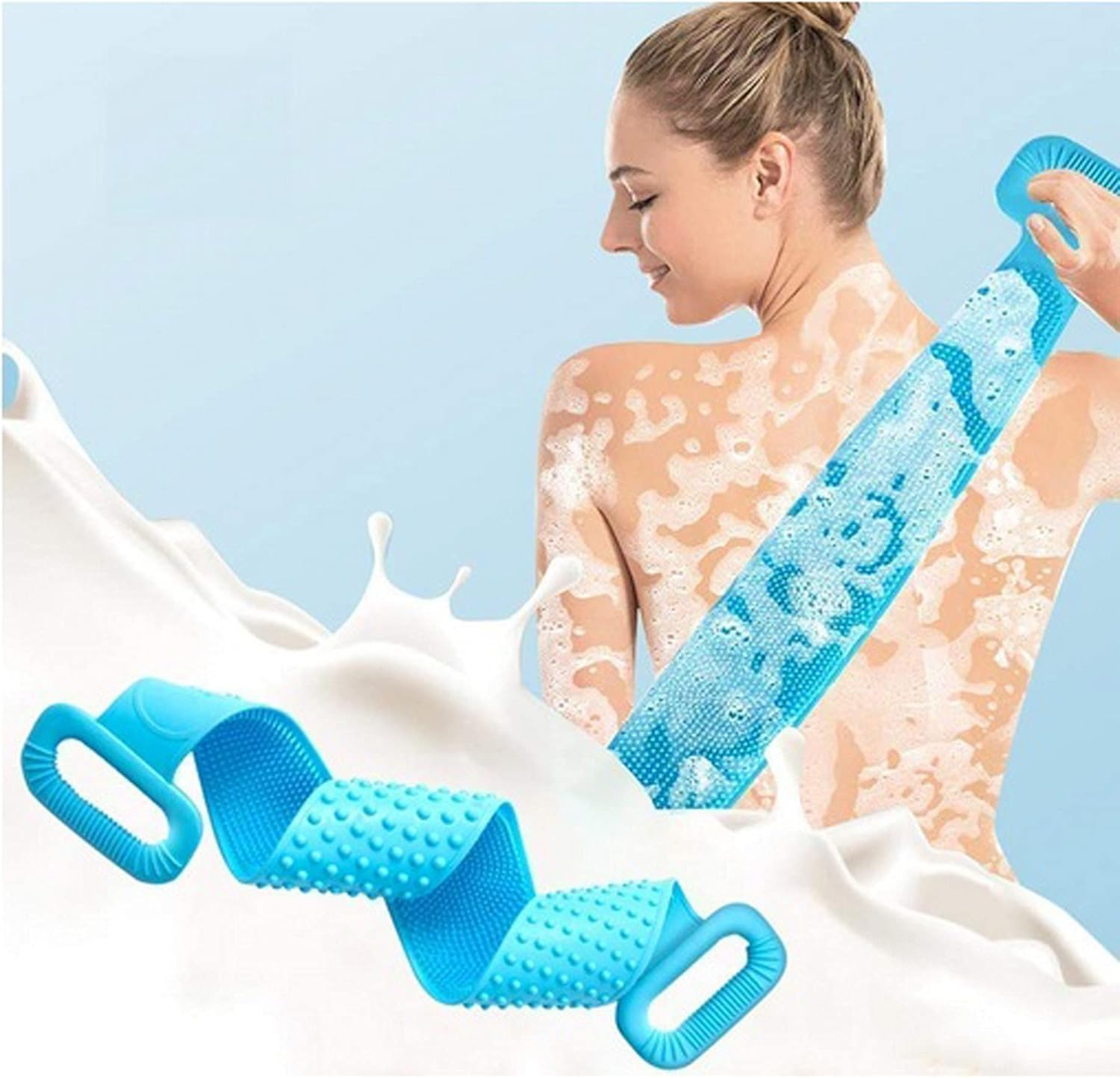 Heeva Creation Silicone Bath Brush,Scrubber Belt. (Random Colour) 1 Piece